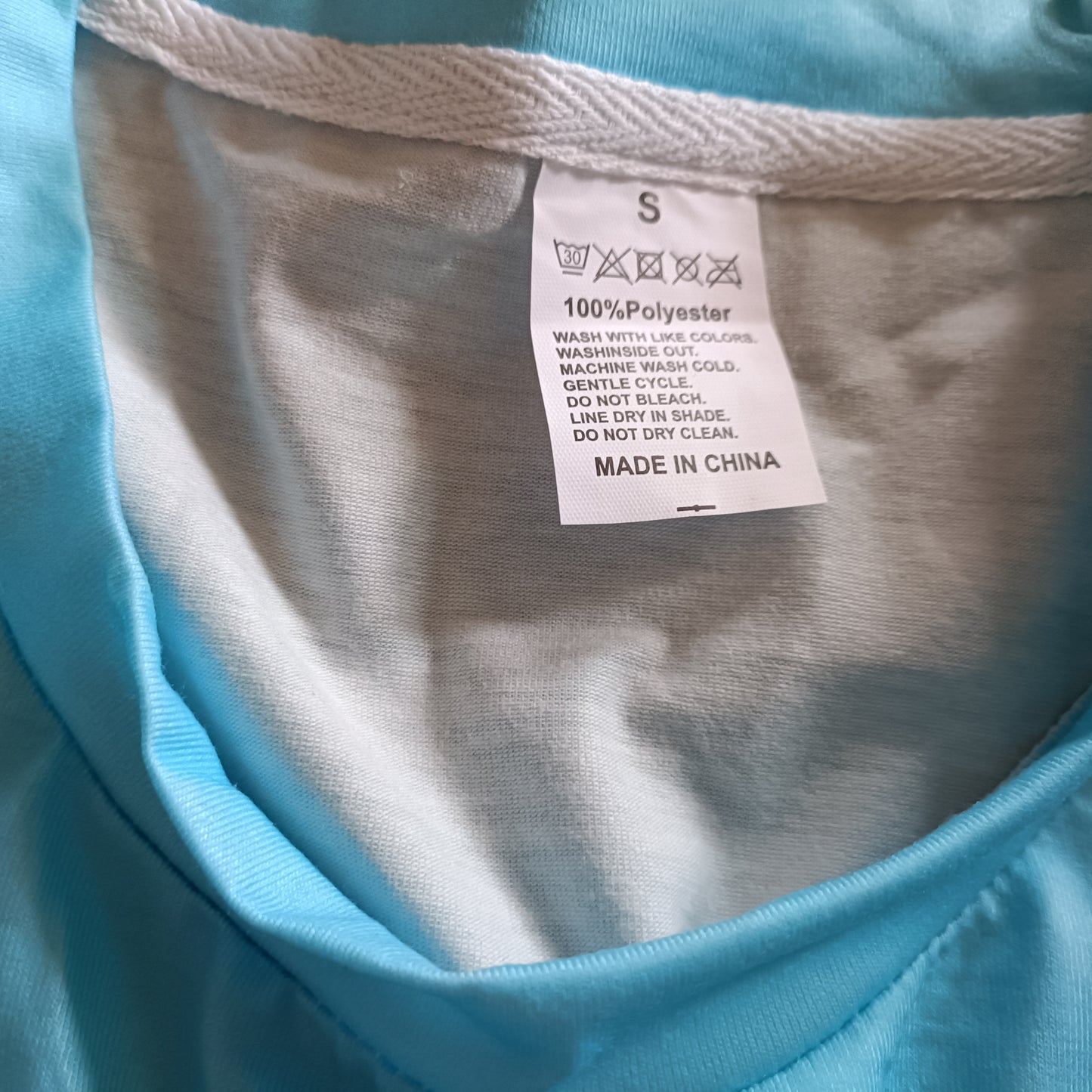 Blue/Pink Ombre T Shirt with Palm Tree Detail