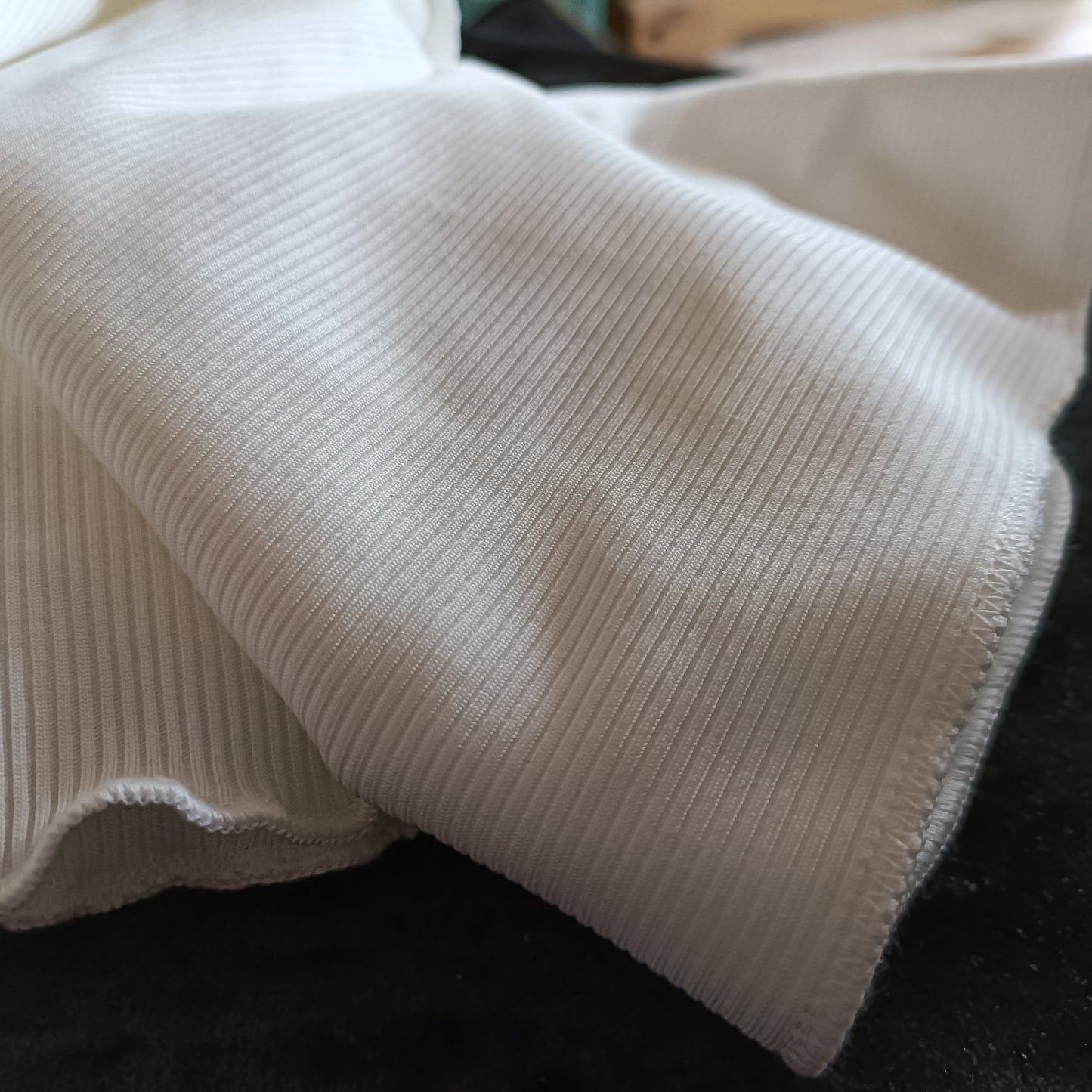 Cream Jumper with Outer Seam Detail, Ruffle Collar and Sleeves