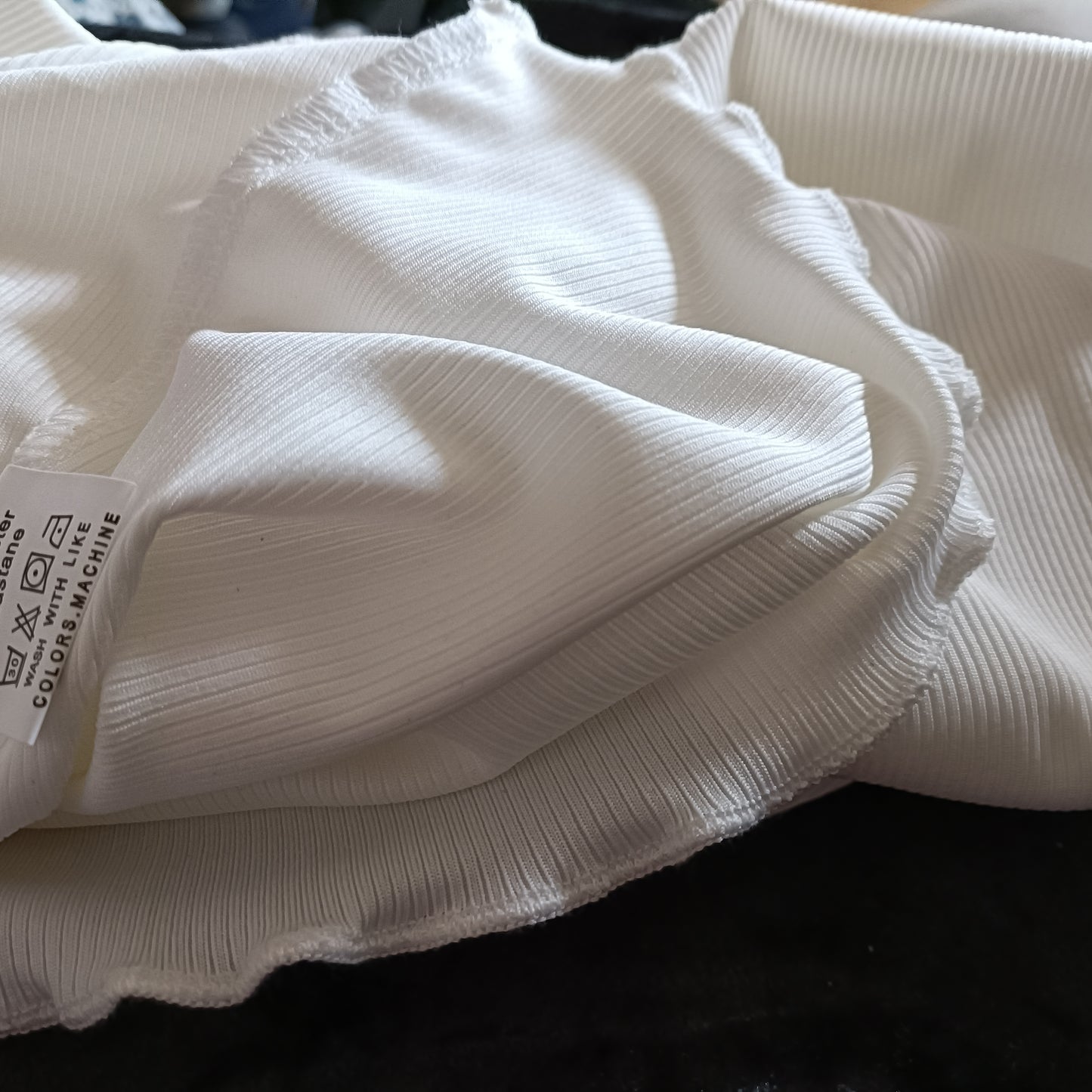 Cream Jumper with Outer Seam Detail, Ruffle Collar and Sleeves