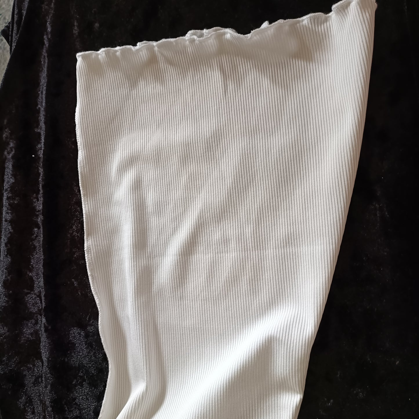 Cream Jumper with Outer Seam Detail, Ruffle Collar and Sleeves
