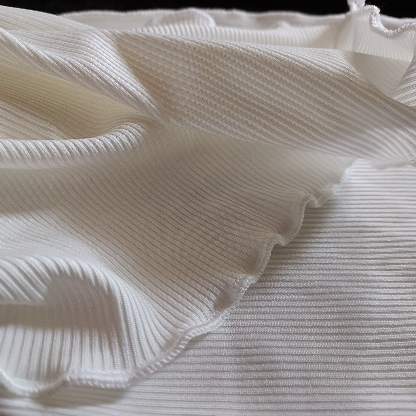 Cream Jumper with Outer Seam Detail, Ruffle Collar and Sleeves