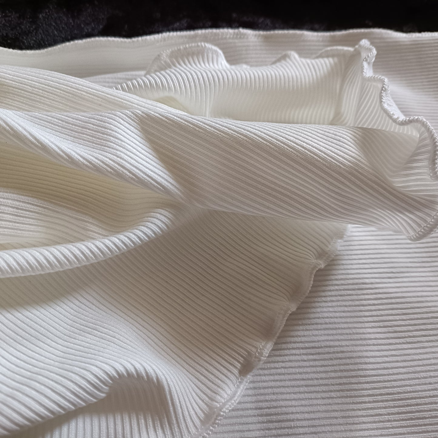 Cream Jumper with Outer Seam Detail, Ruffle Collar and Sleeves