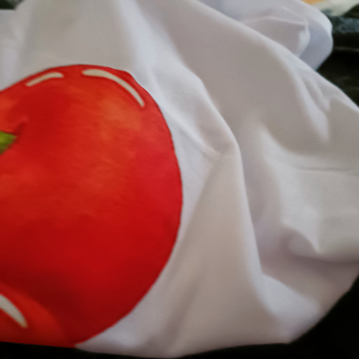 White Short Sleeve T Shirt with Cherry and Bow Print