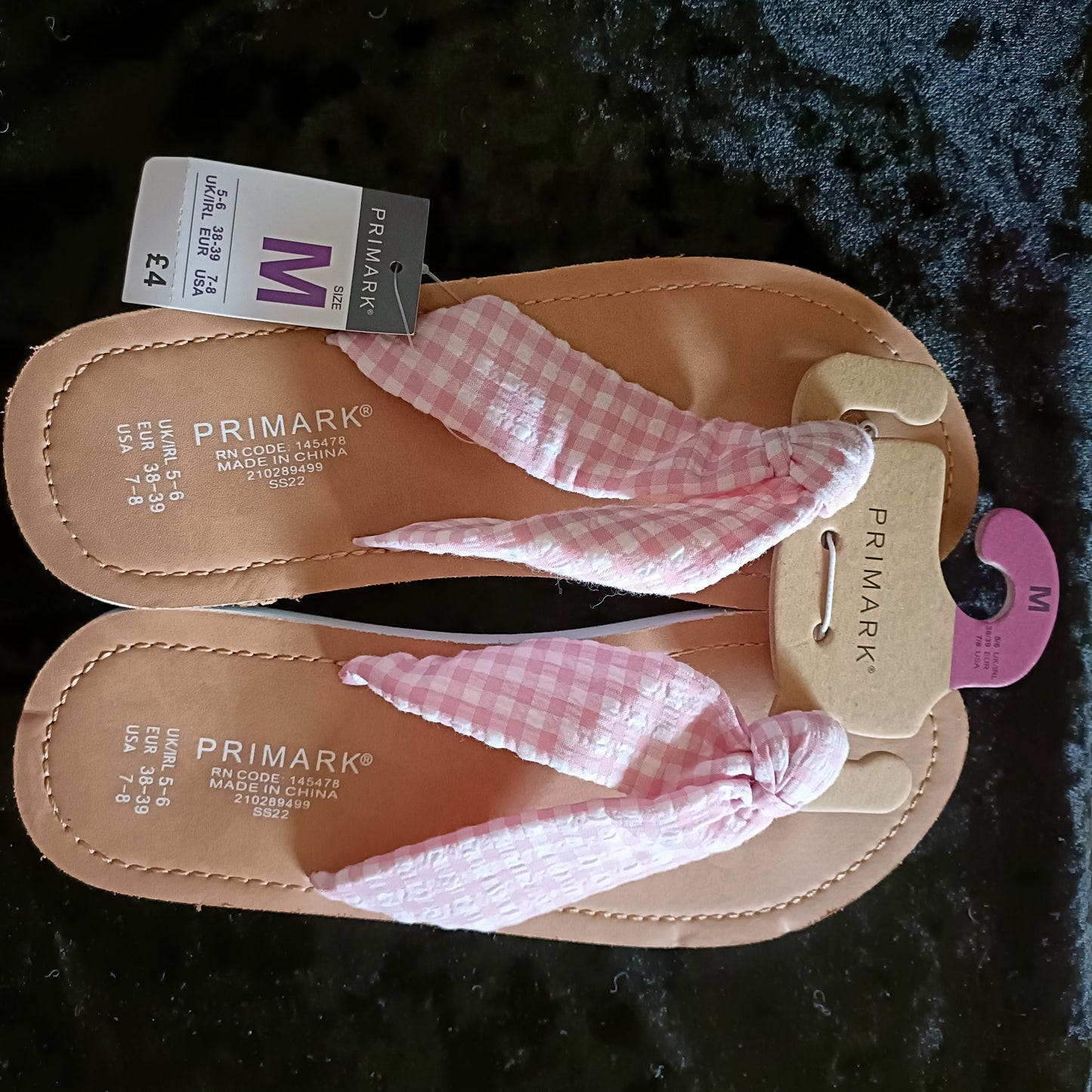 Pink Gingham Flip Flops