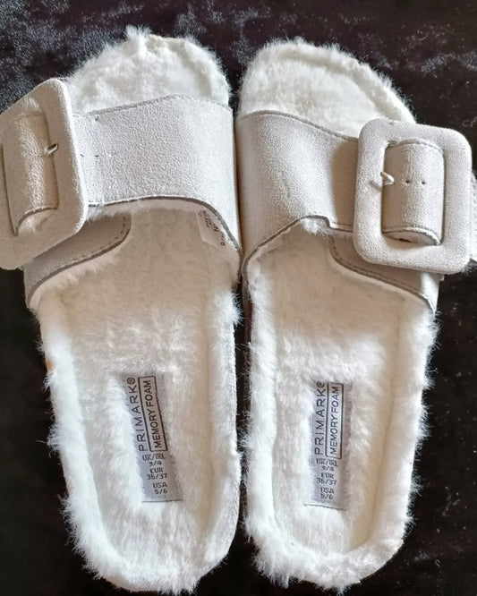 Big Buckle Sliders with Cork Sole