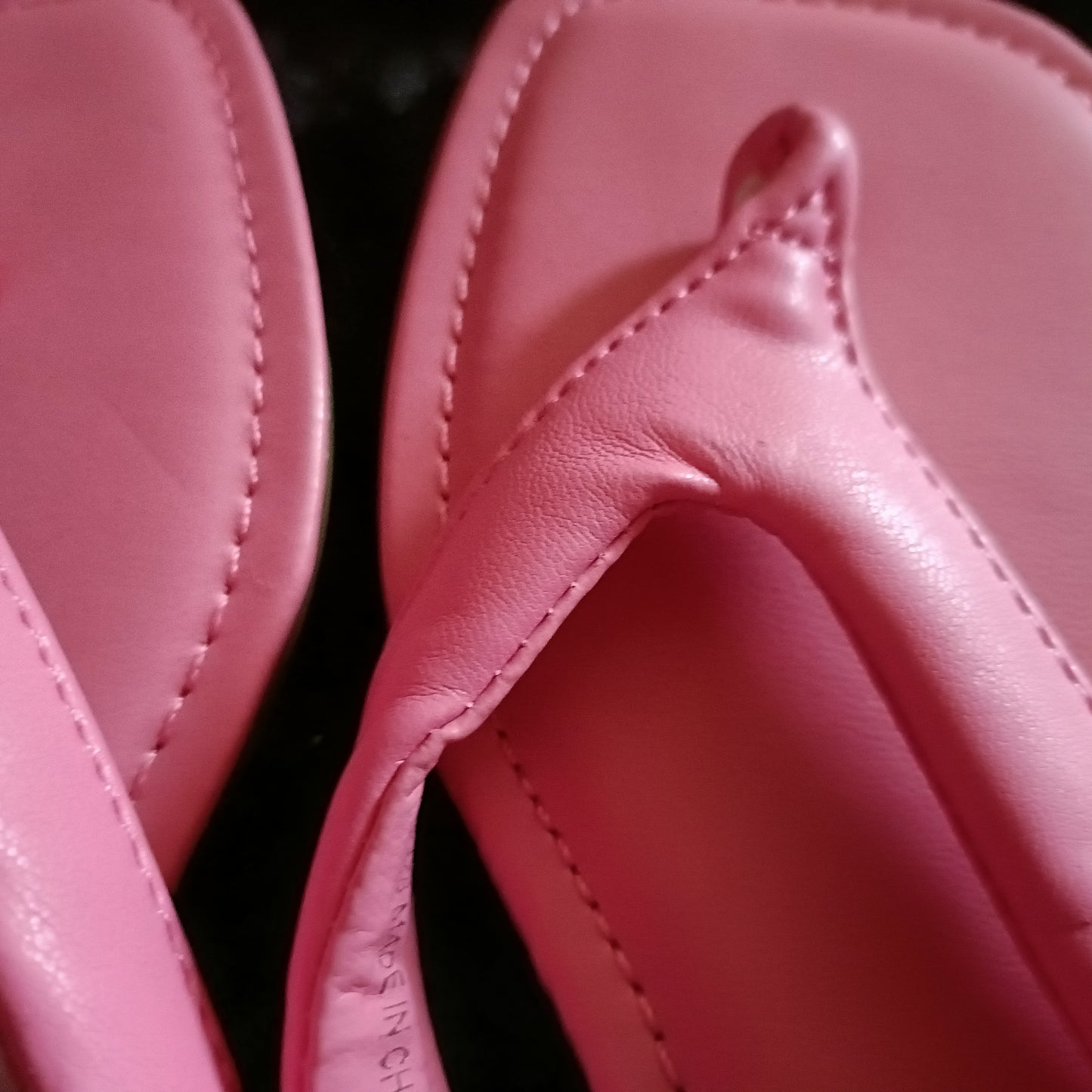 Pink Cushioned Strap Flip Flops with Square Front