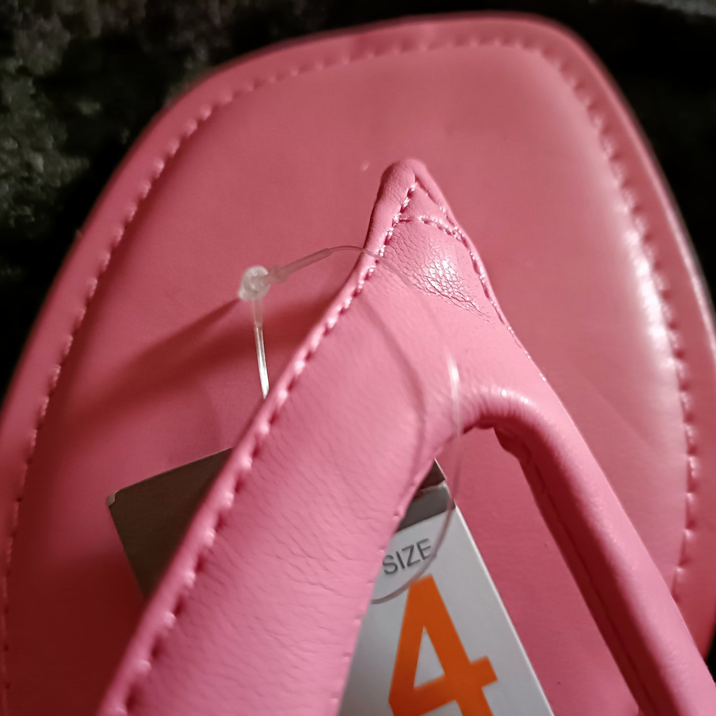 Pink Cushioned Strap Flip Flops with Square Front
