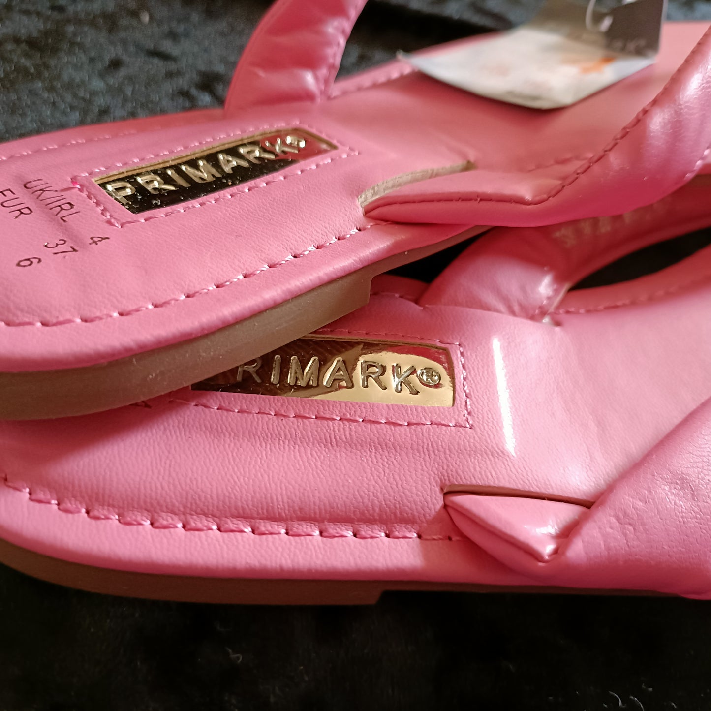 Pink Cushioned Strap Flip Flops with Square Front