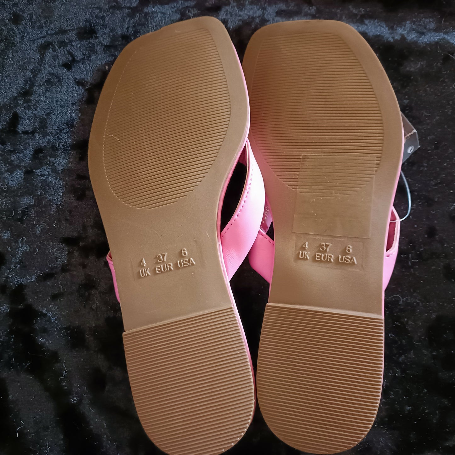 Pink Cushioned Strap Flip Flops with Square Front