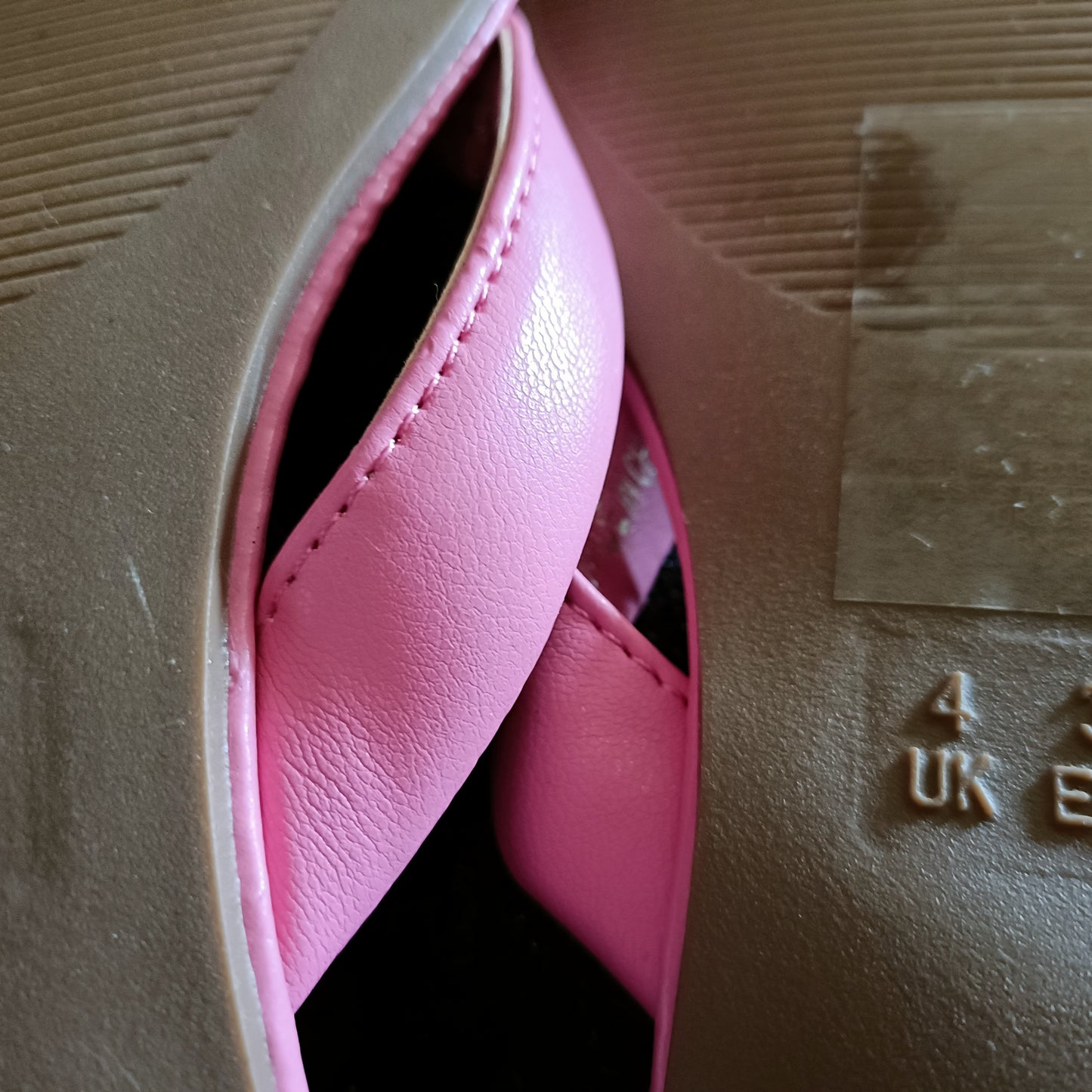 Pink Cushioned Strap Flip Flops with Square Front