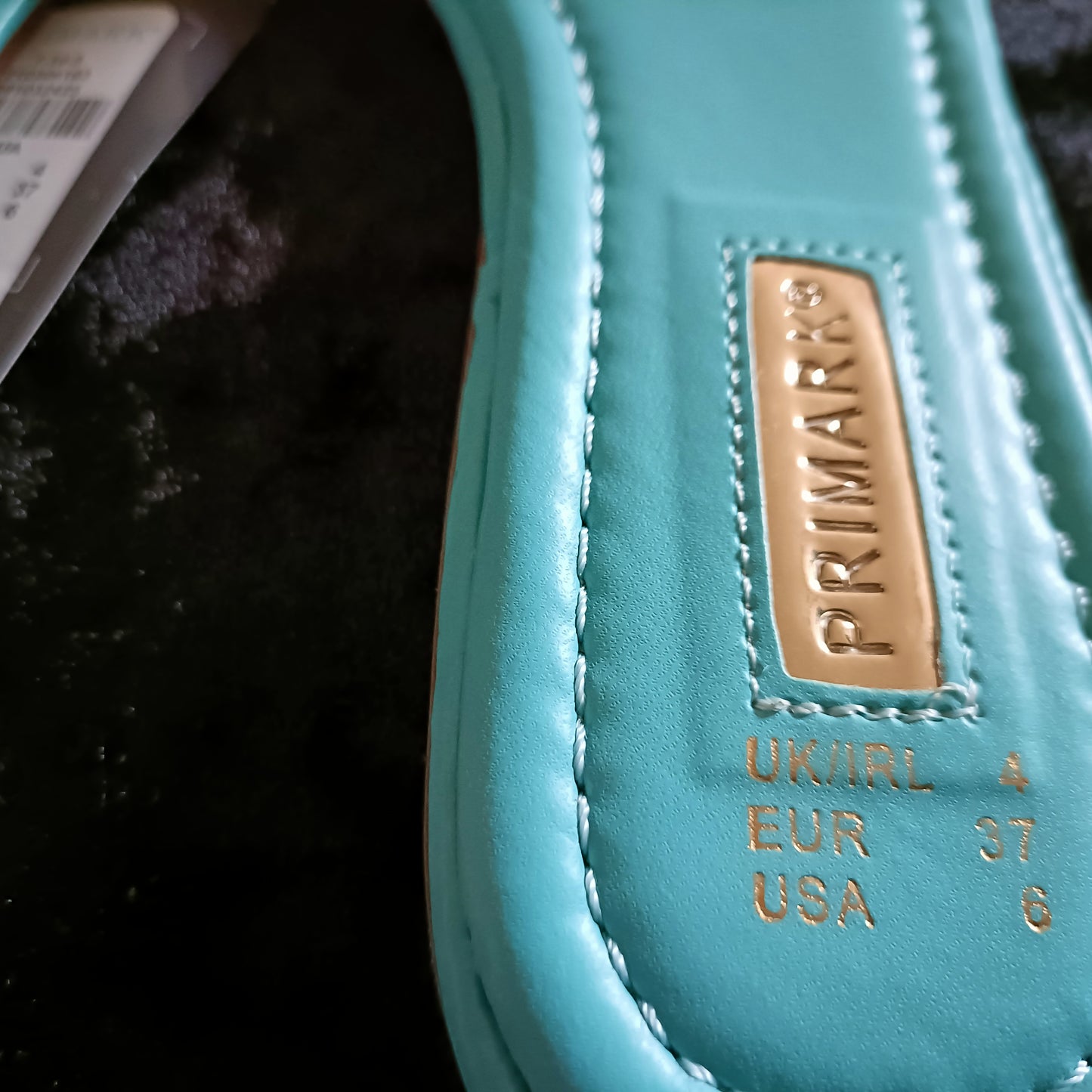 Mint Green Square Toe Slip On Sandals