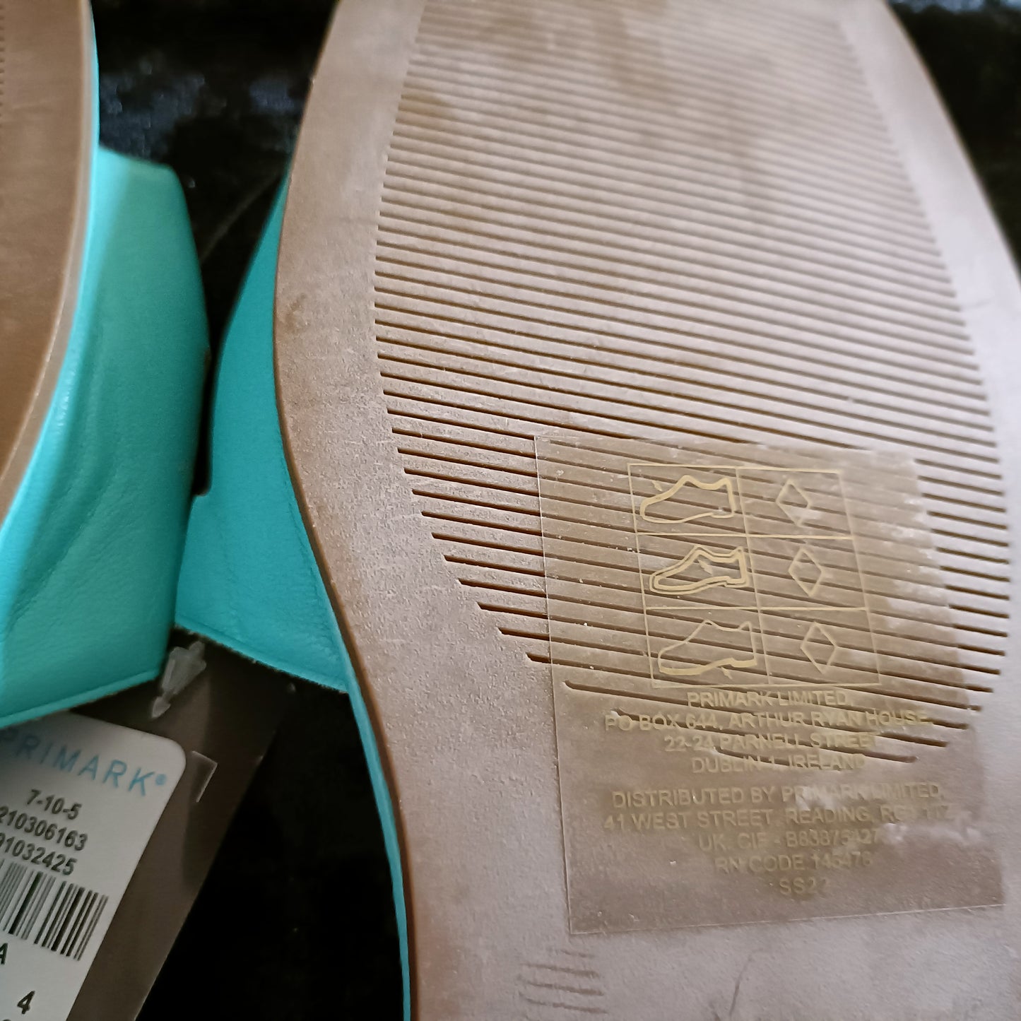Mint Green Square Toe Slip On Sandals