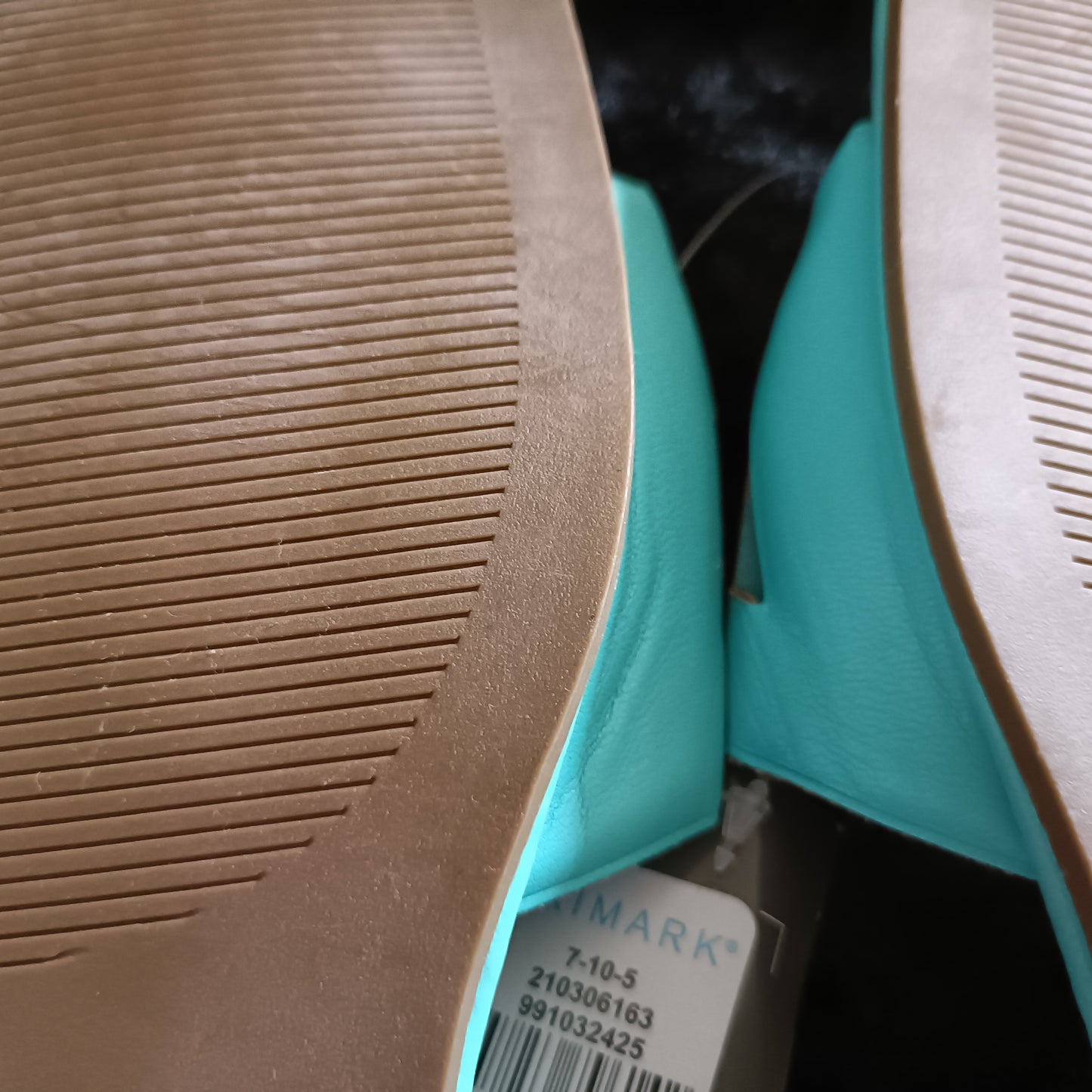 Mint Green Square Toe Slip On Sandals