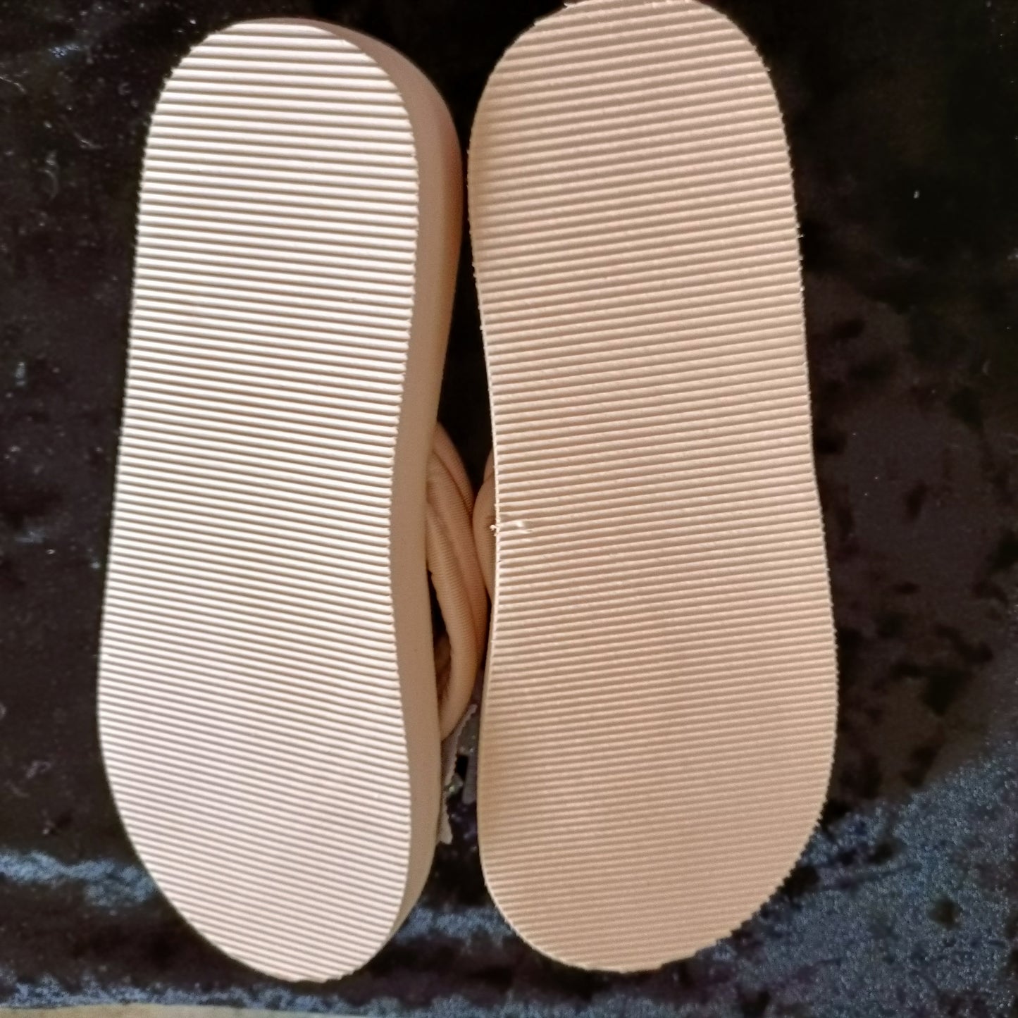 Cream Chunky Flip Flops with Bow Detail and Chunky Cushioned Strap