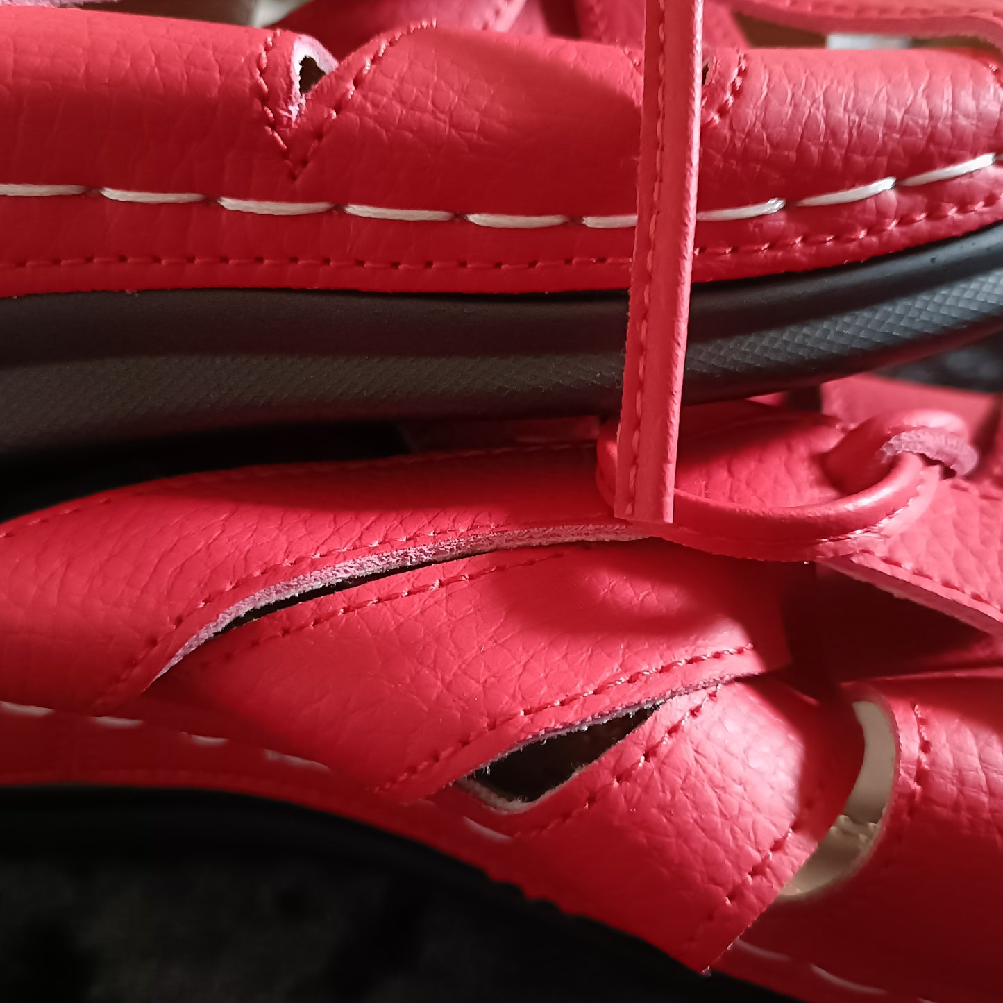 Red Slip On Sandals