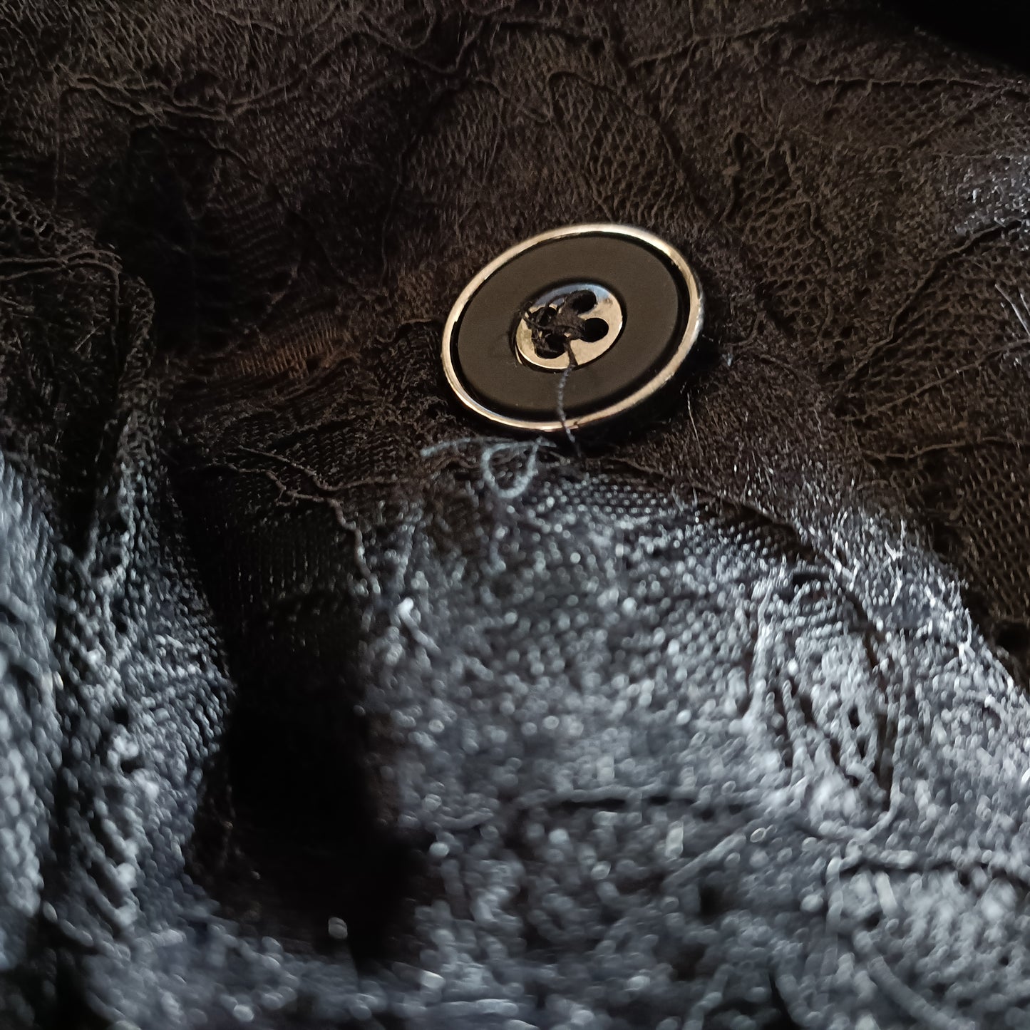 Black Lace Skirt with Button Detail
