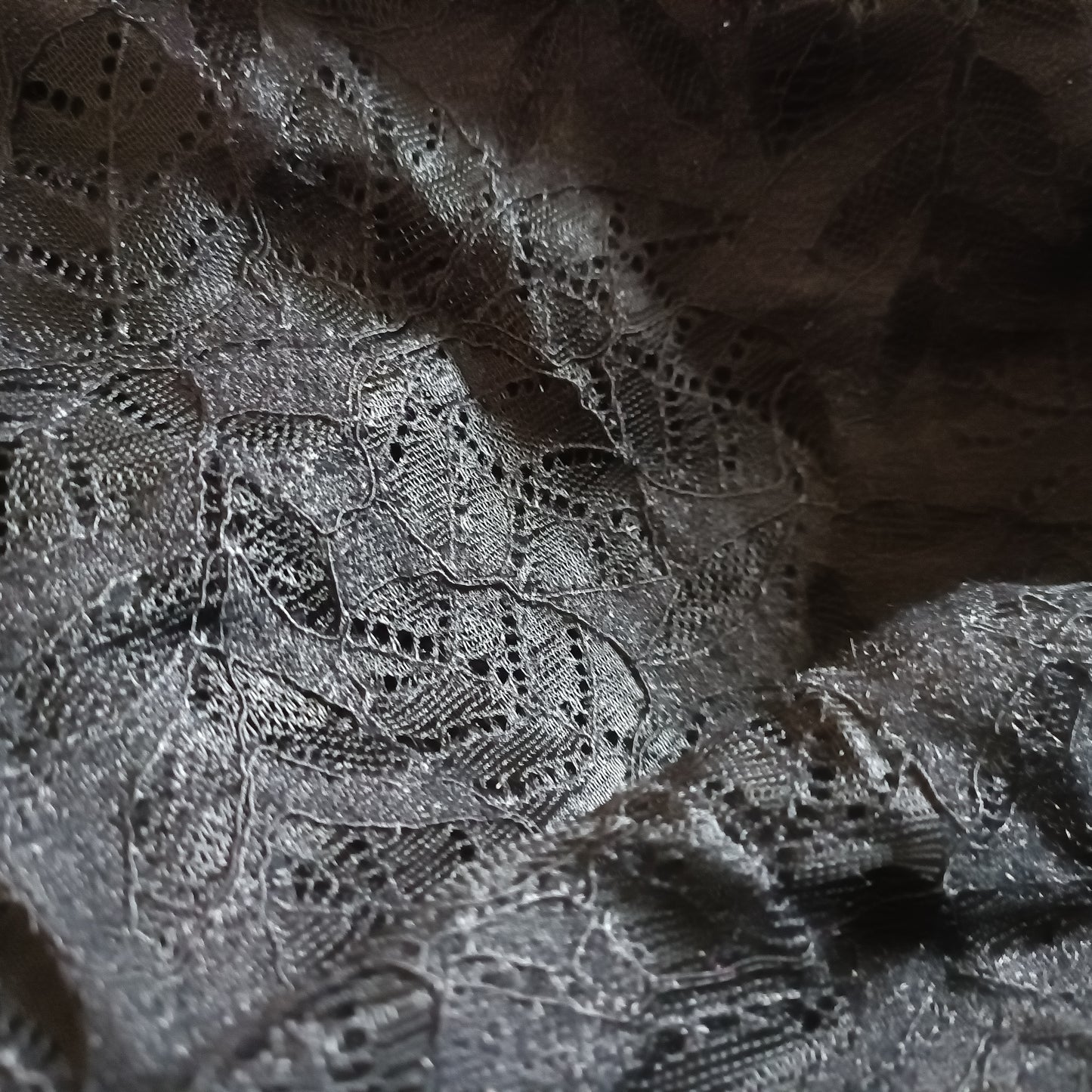 Black Lace Skirt with Button Detail