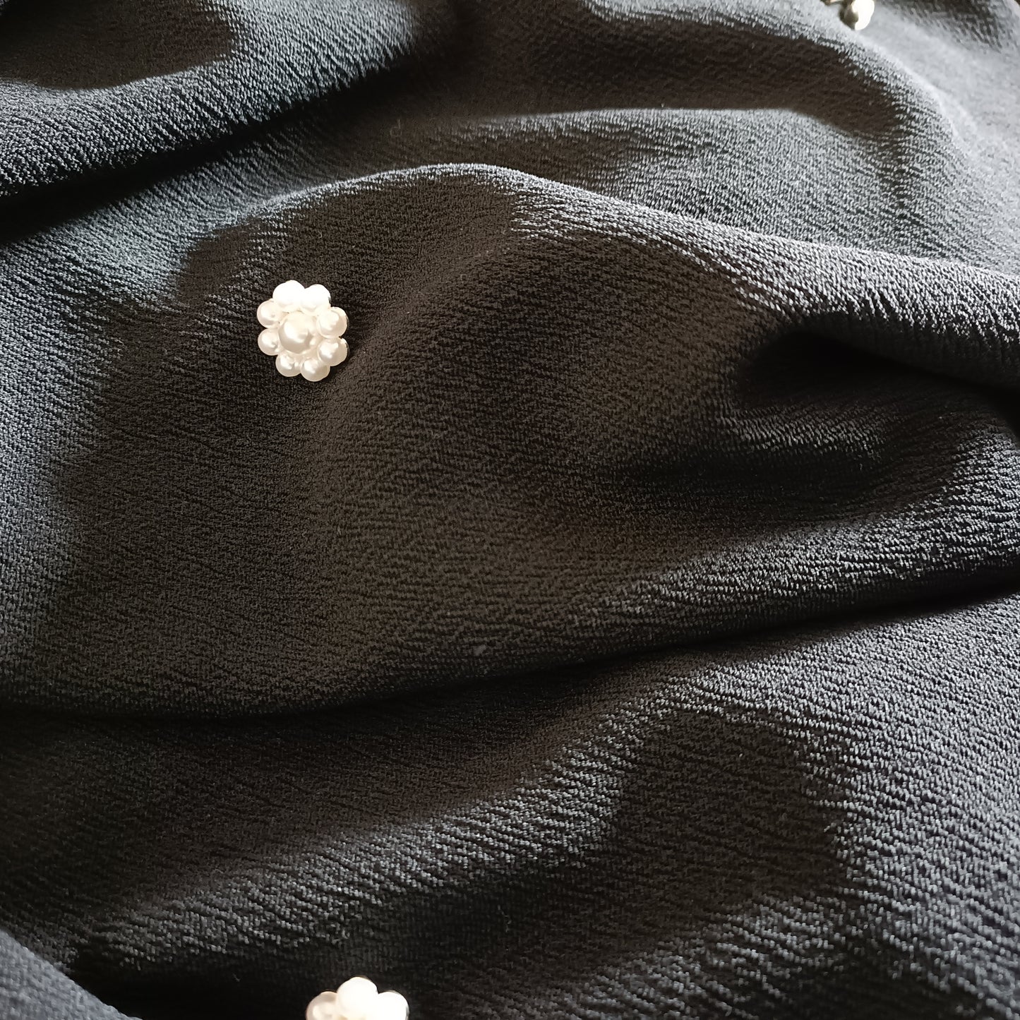 Short Black Skirt with Gem Front Detail