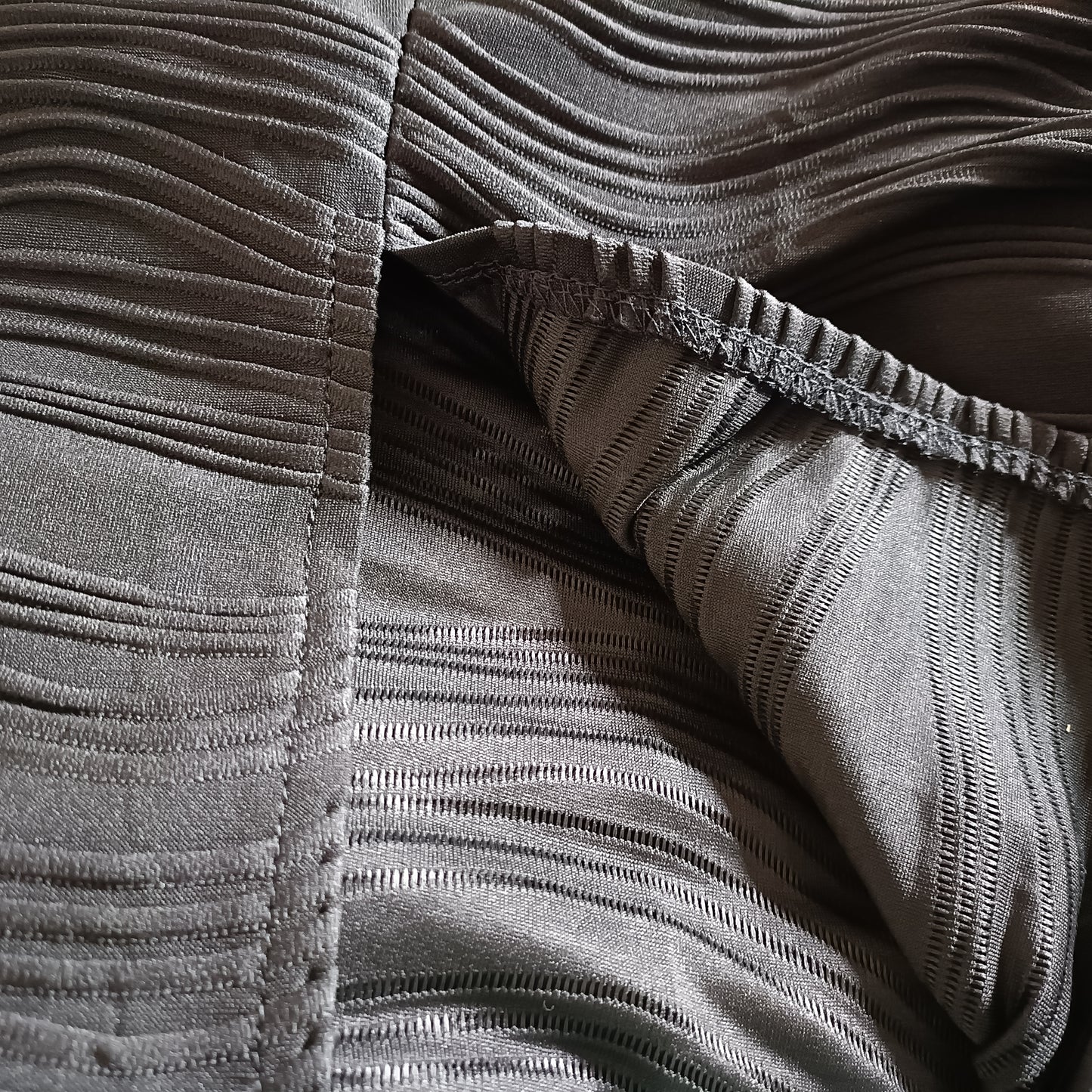 Black Skirt with Wave Texture/Design