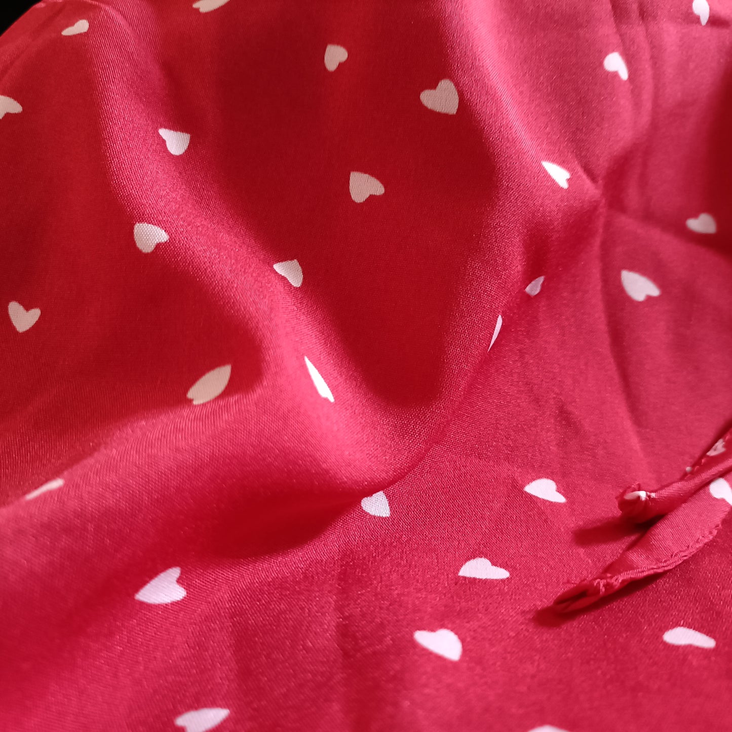 Red Heart Print Skirt with Elasticated Waist and Tie Front