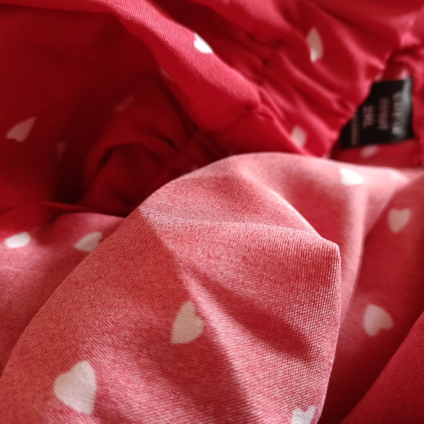 Red Heart Print Skirt with Elasticated Waist and Tie Front