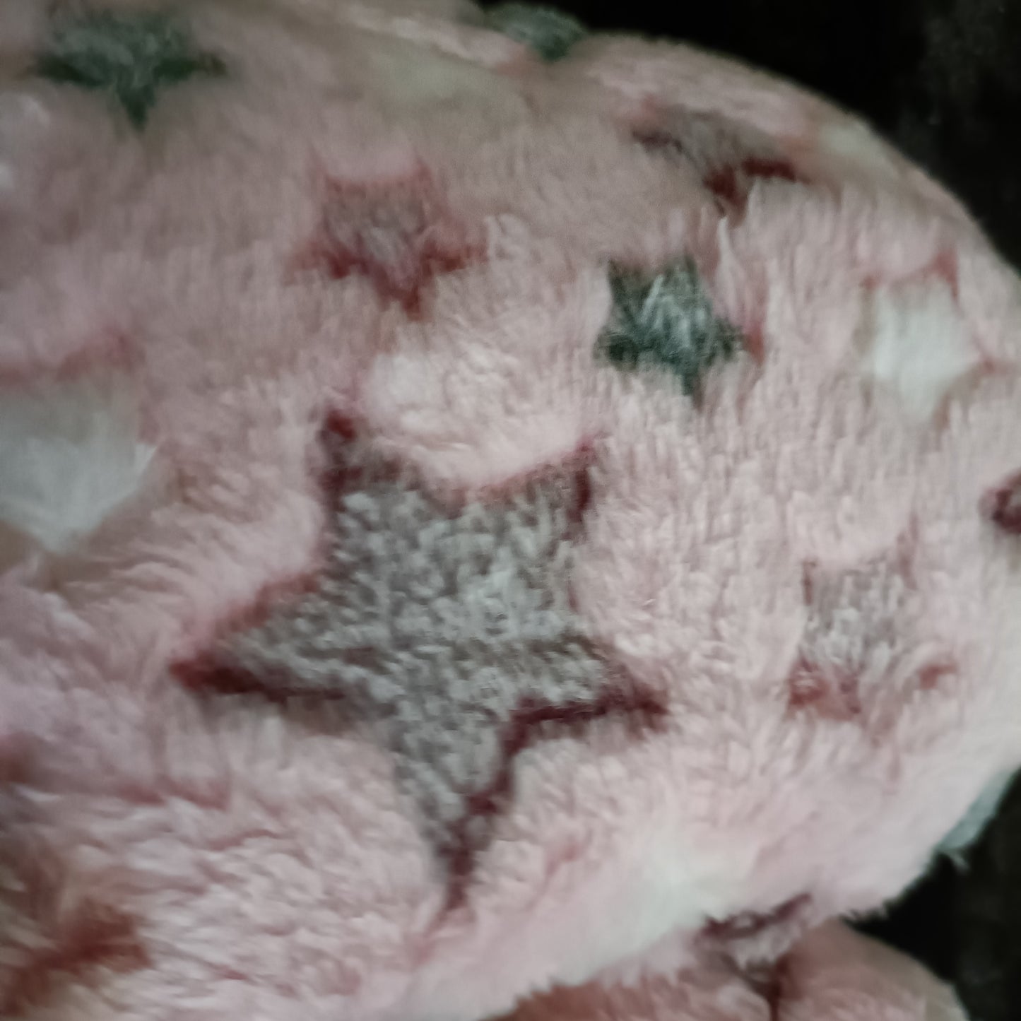 Pink Fluffy Slippers with Grey Star Accents