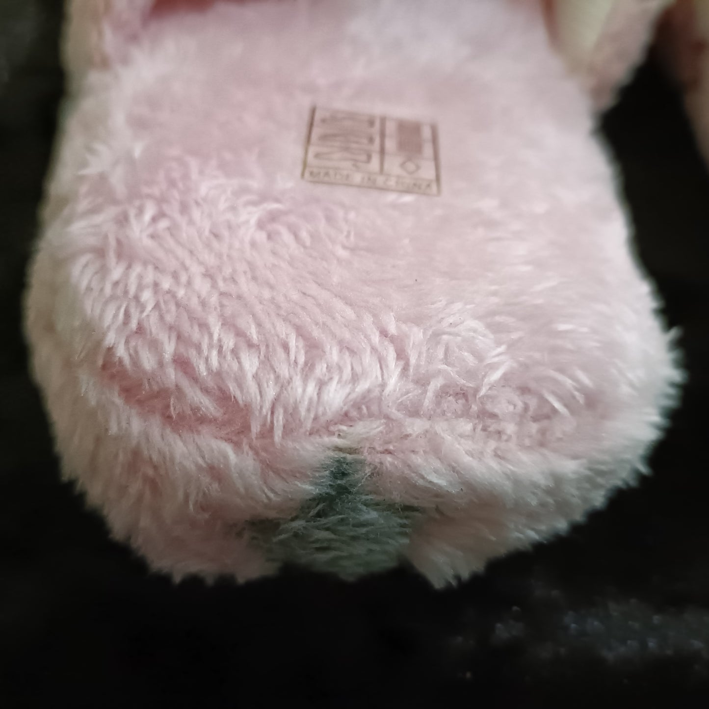 Pink Fluffy Slippers with Grey Star Accents