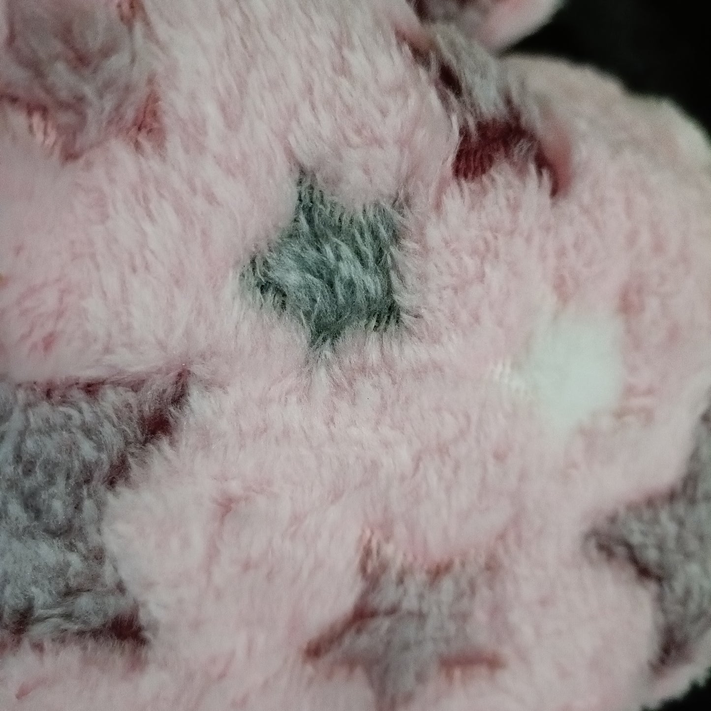 Pink Fluffy Slippers with Grey Star Accents
