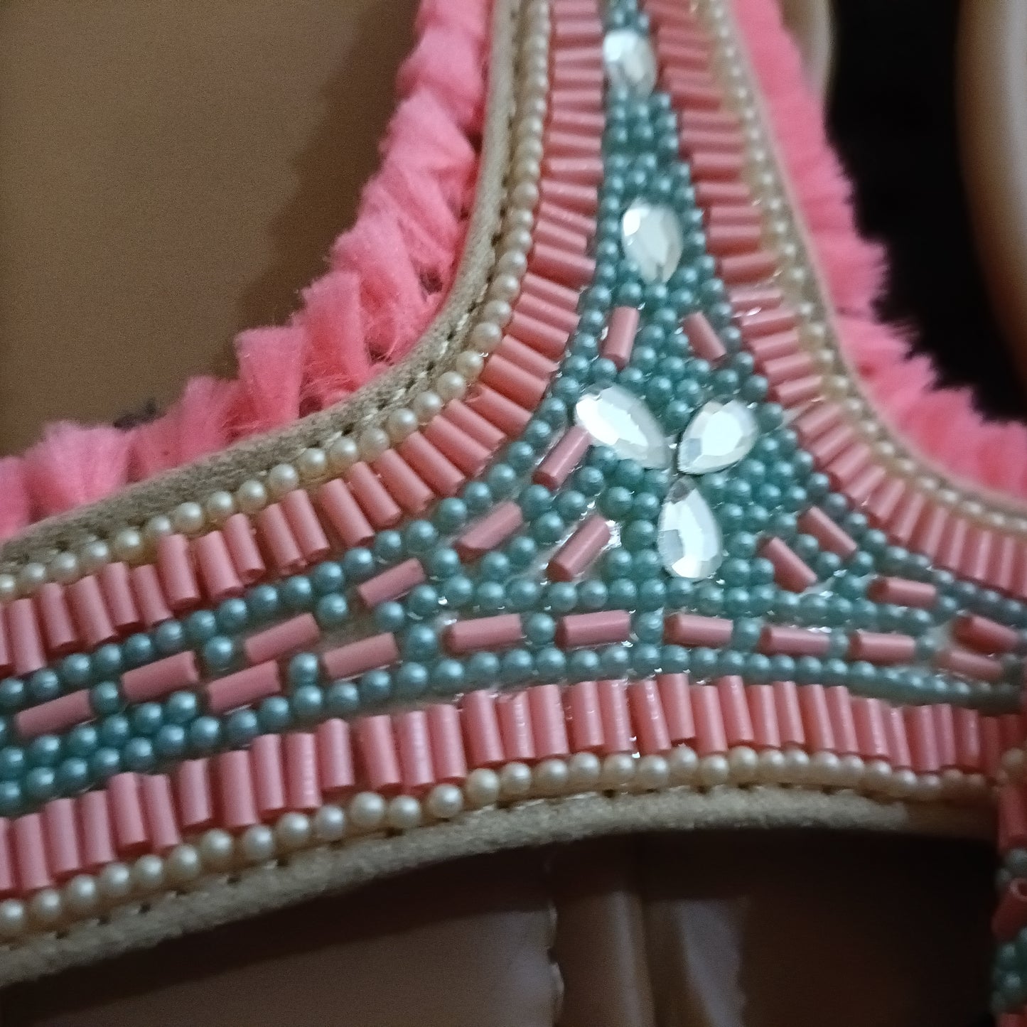 Beaded T Bar Sandals
