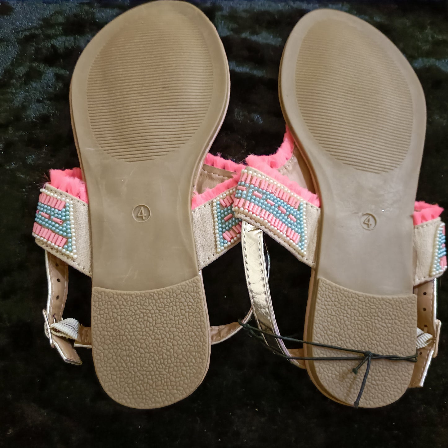 Beaded T Bar Sandals