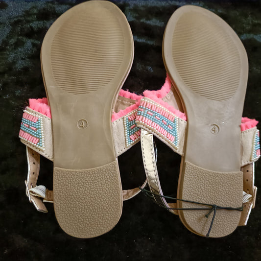 Beaded T Bar Sandals