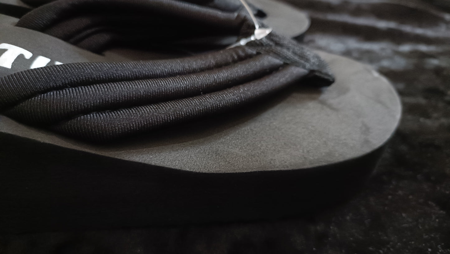 Black Wedge Flip Flops
