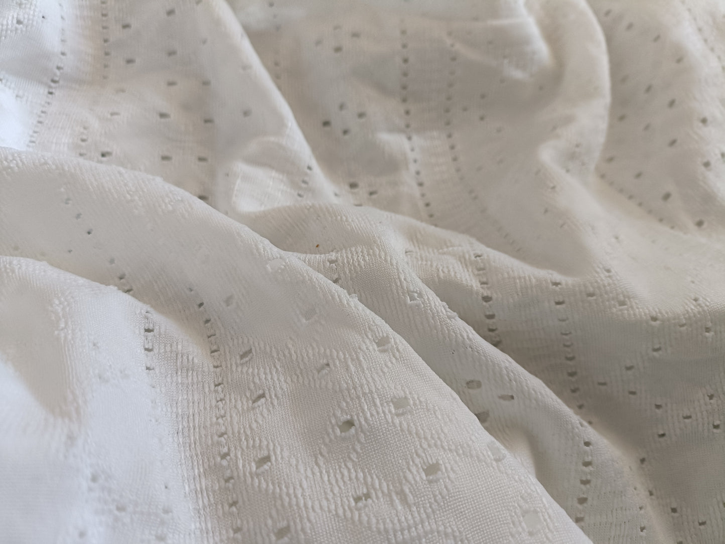 Cream Eyelet Embroidery T Shirt