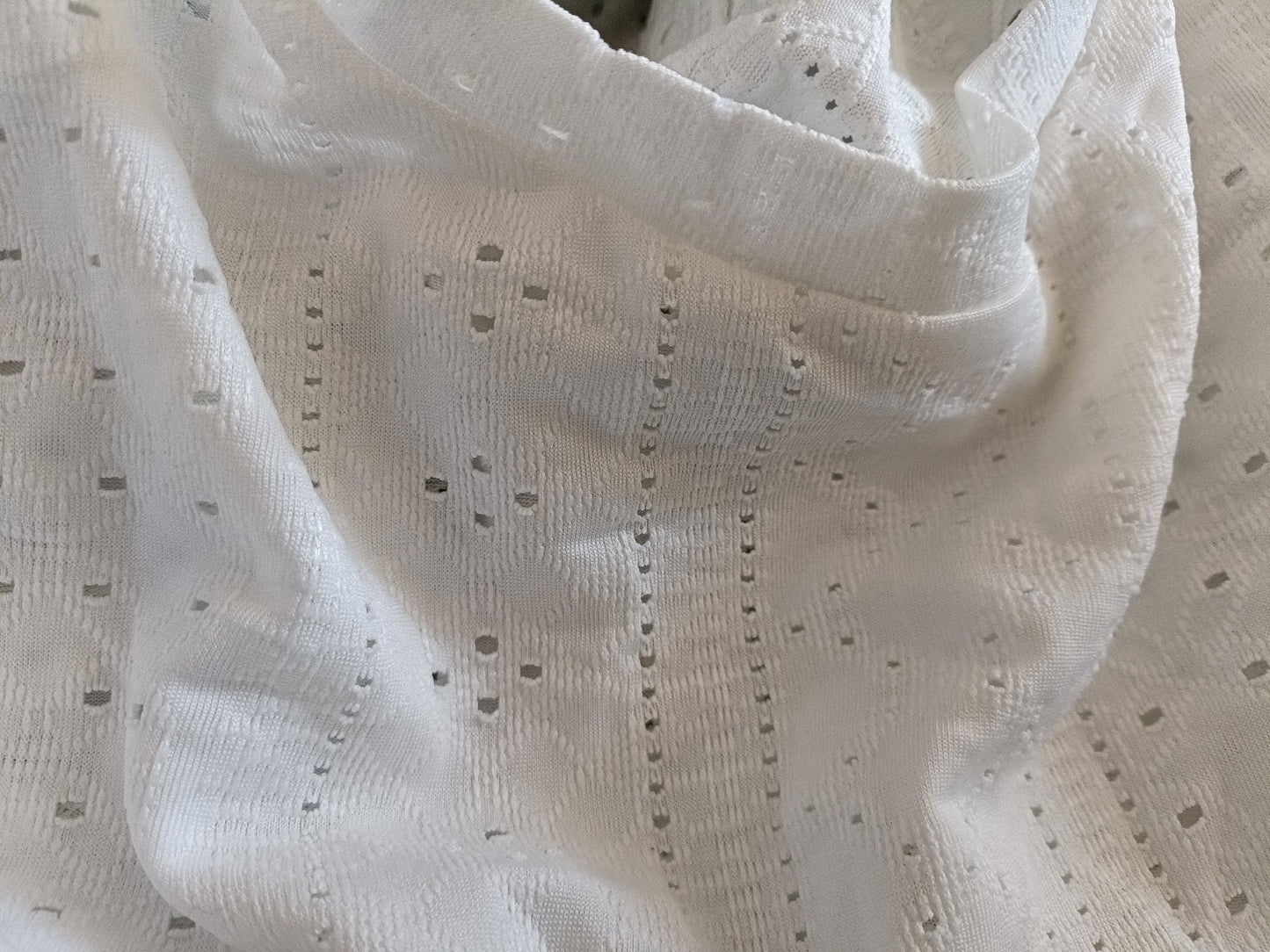 Cream Eyelet Embroidery T Shirt