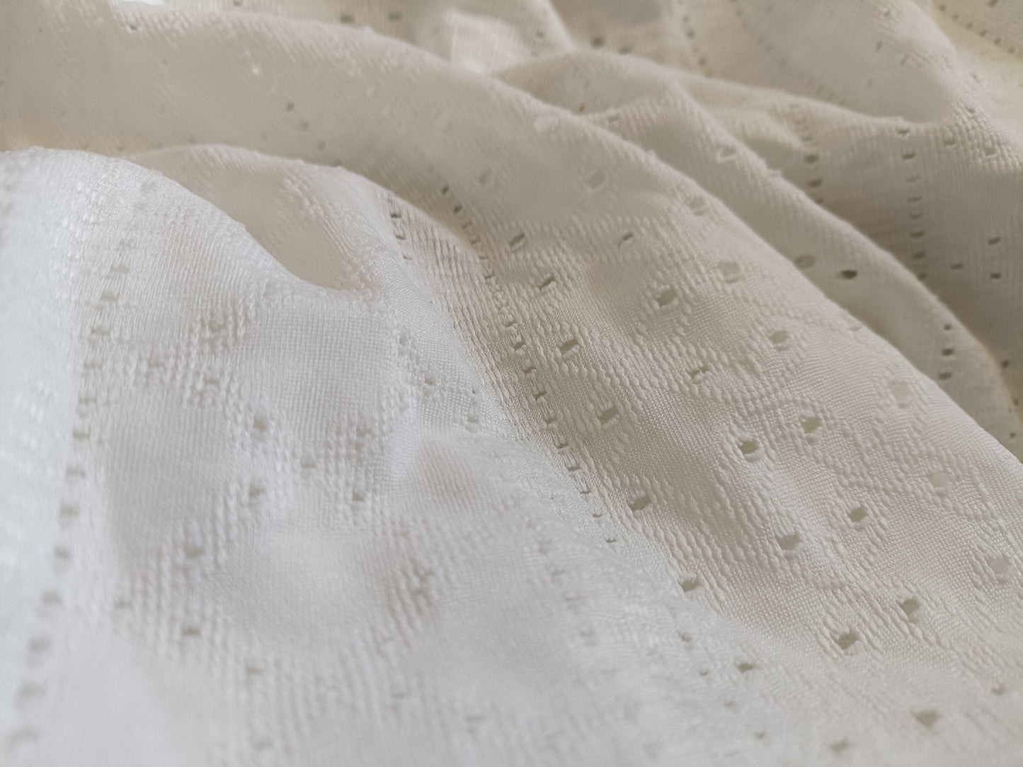 Cream Eyelet Embroidery T Shirt