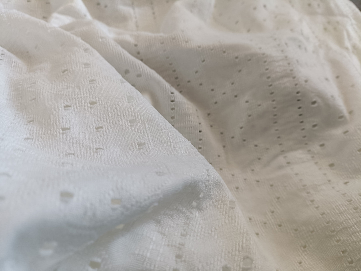 Cream Eyelet Embroidery T Shirt
