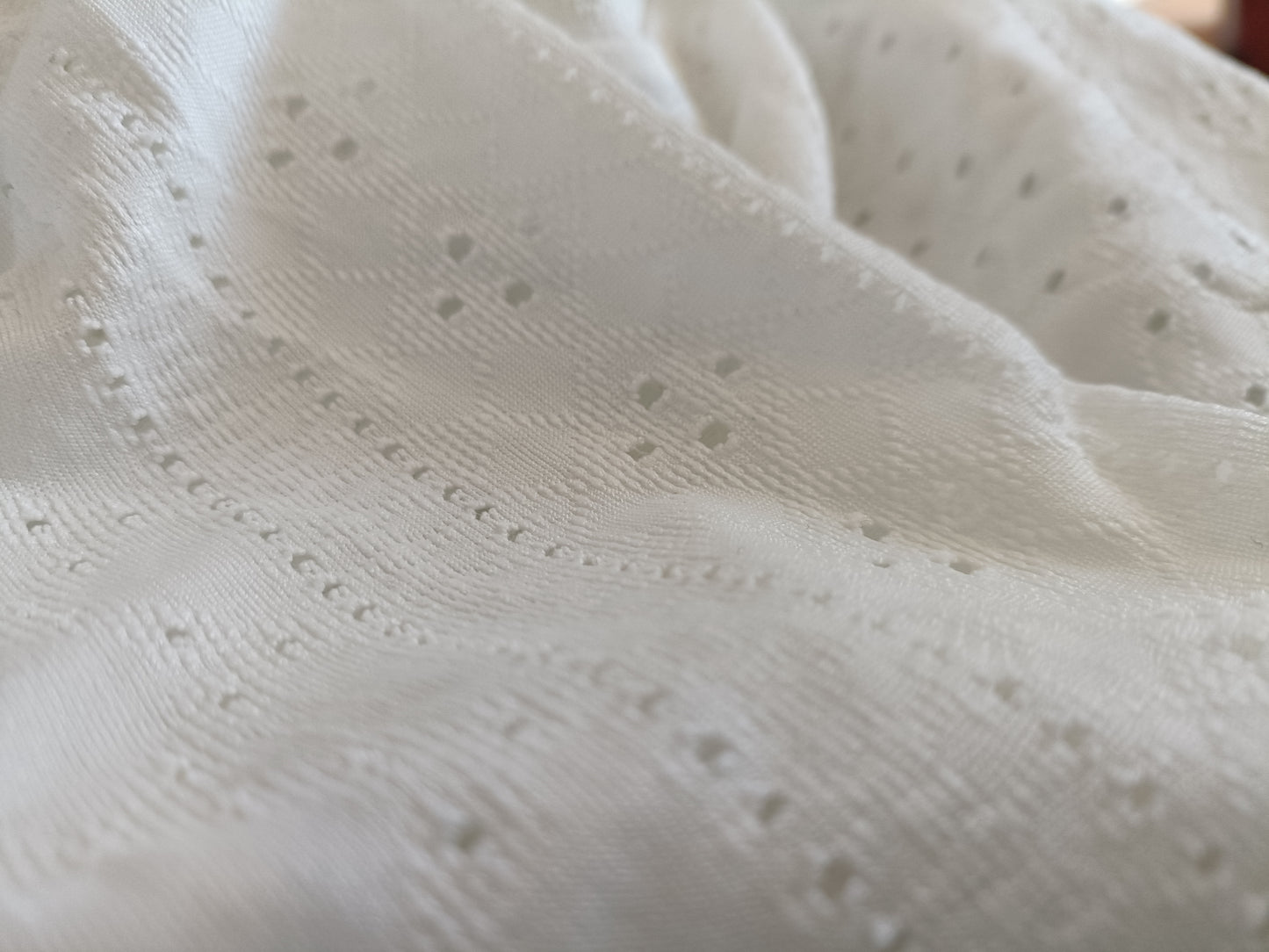 Cream Eyelet Embroidery T Shirt
