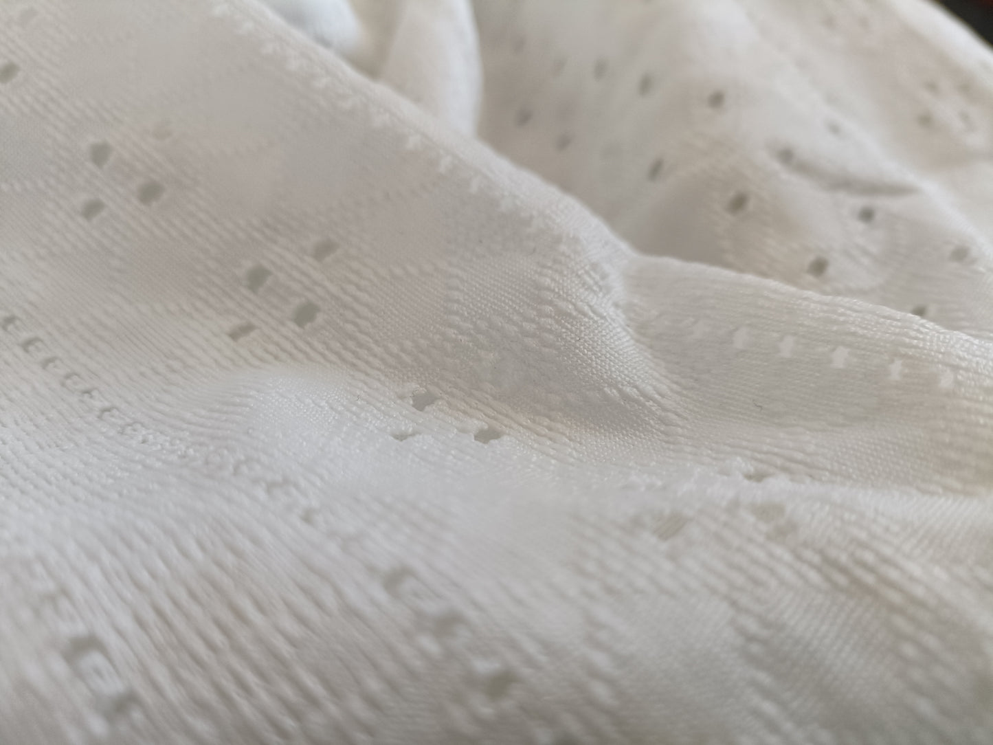 Cream Eyelet Embroidery T Shirt