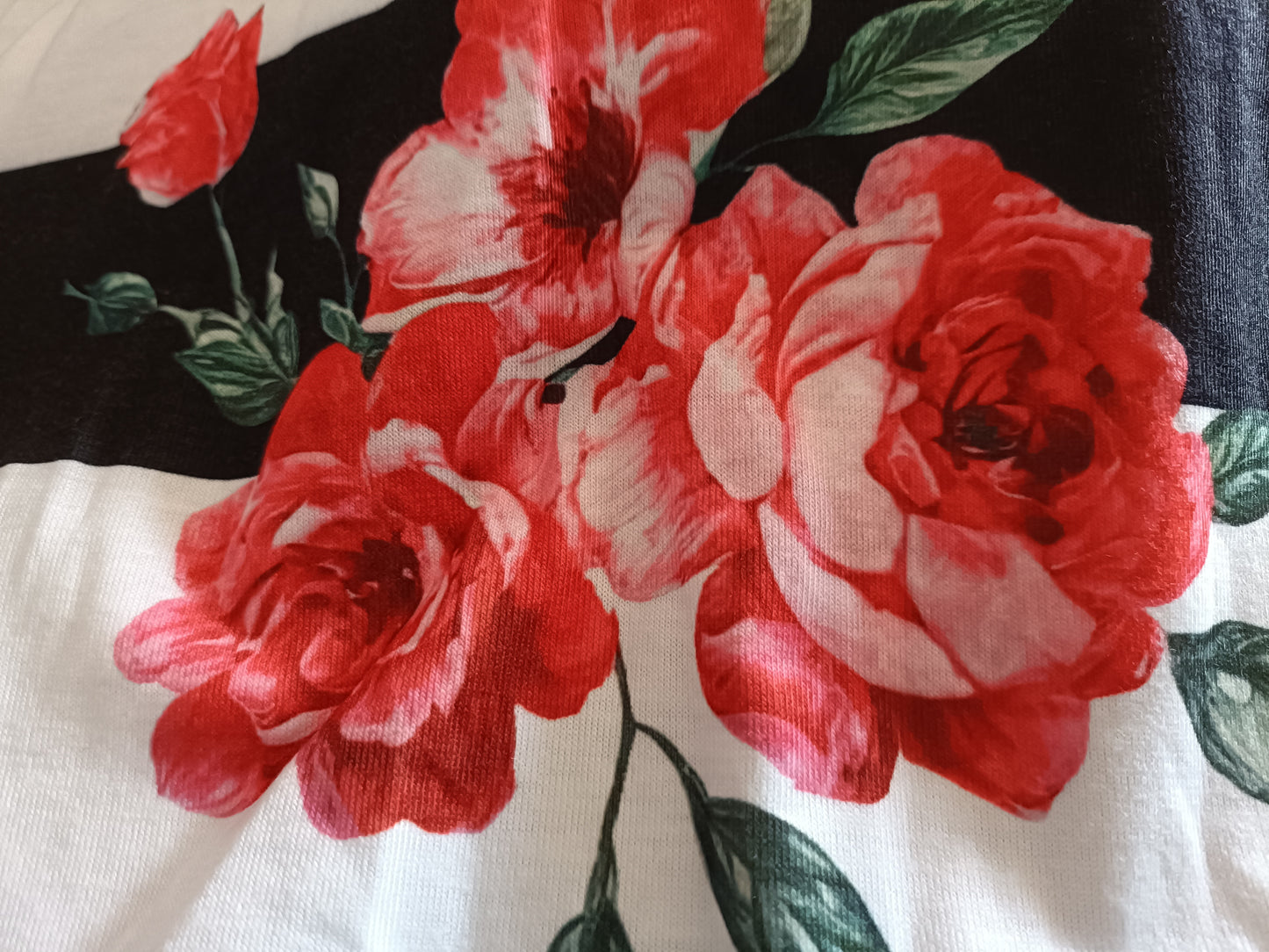 Striped T Shirt with Floral Print