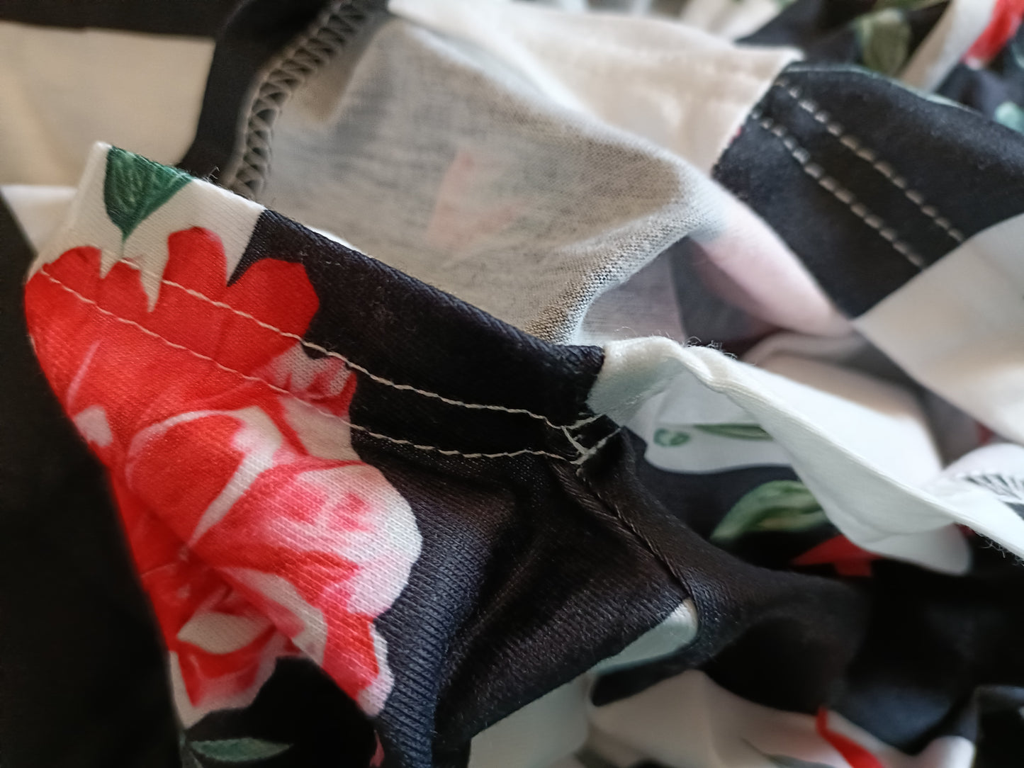 Striped T Shirt with Floral Print