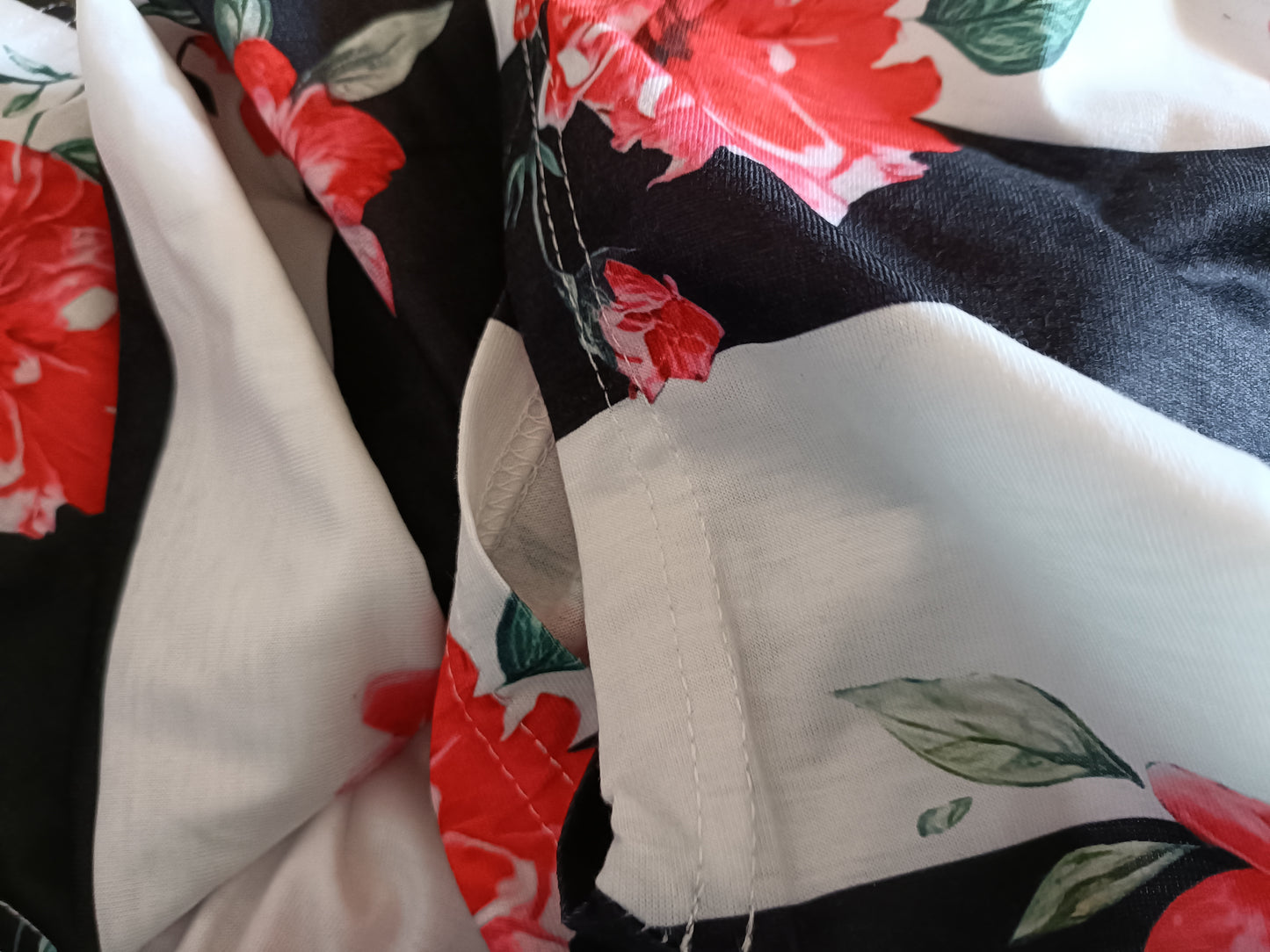 Striped T Shirt with Floral Print