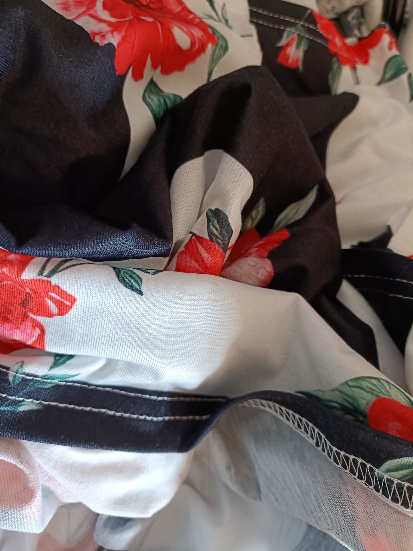 Striped T Shirt with Floral Print