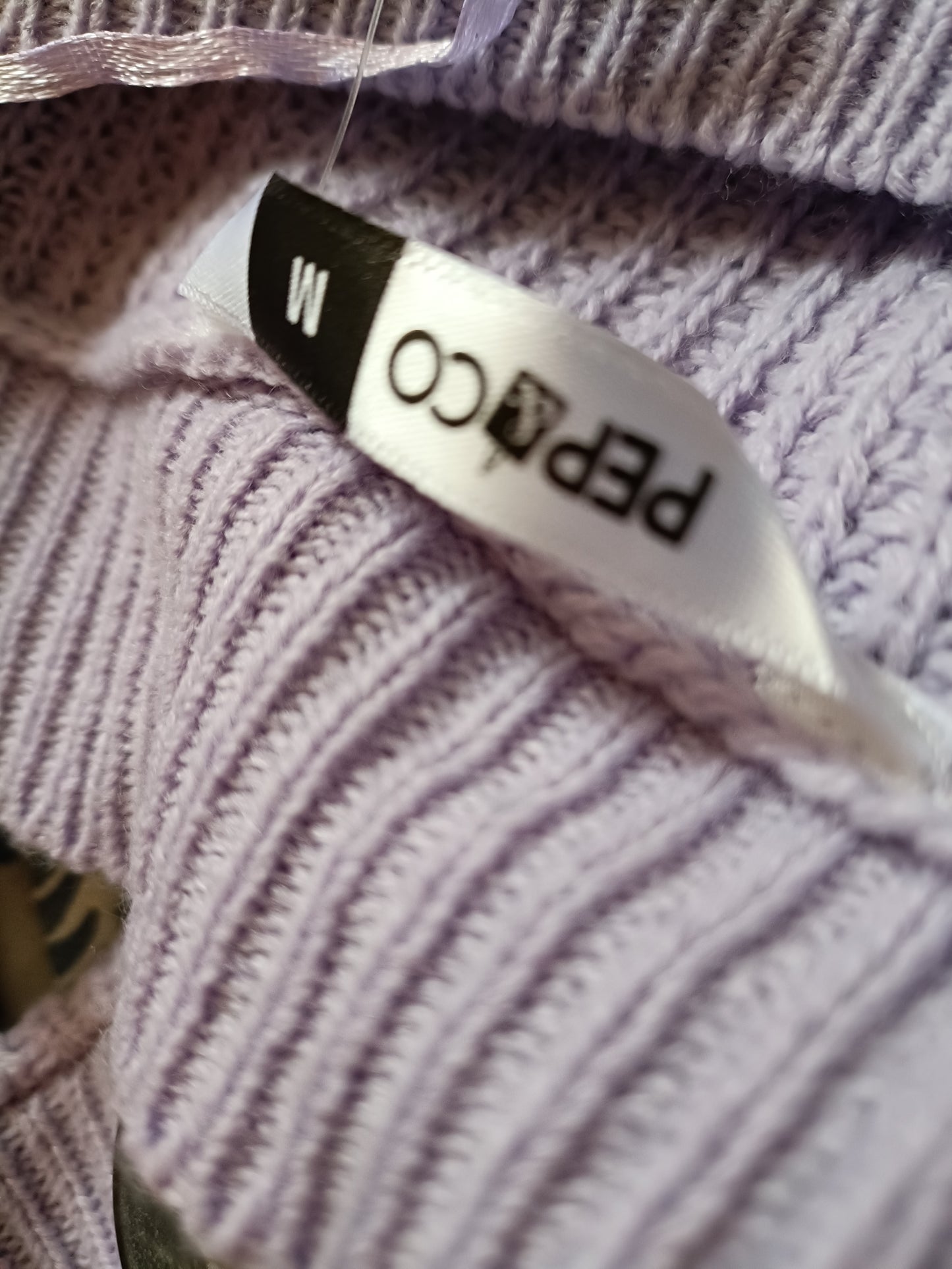 Lilac Jumper with White Stripe and Shoulder Button Detail