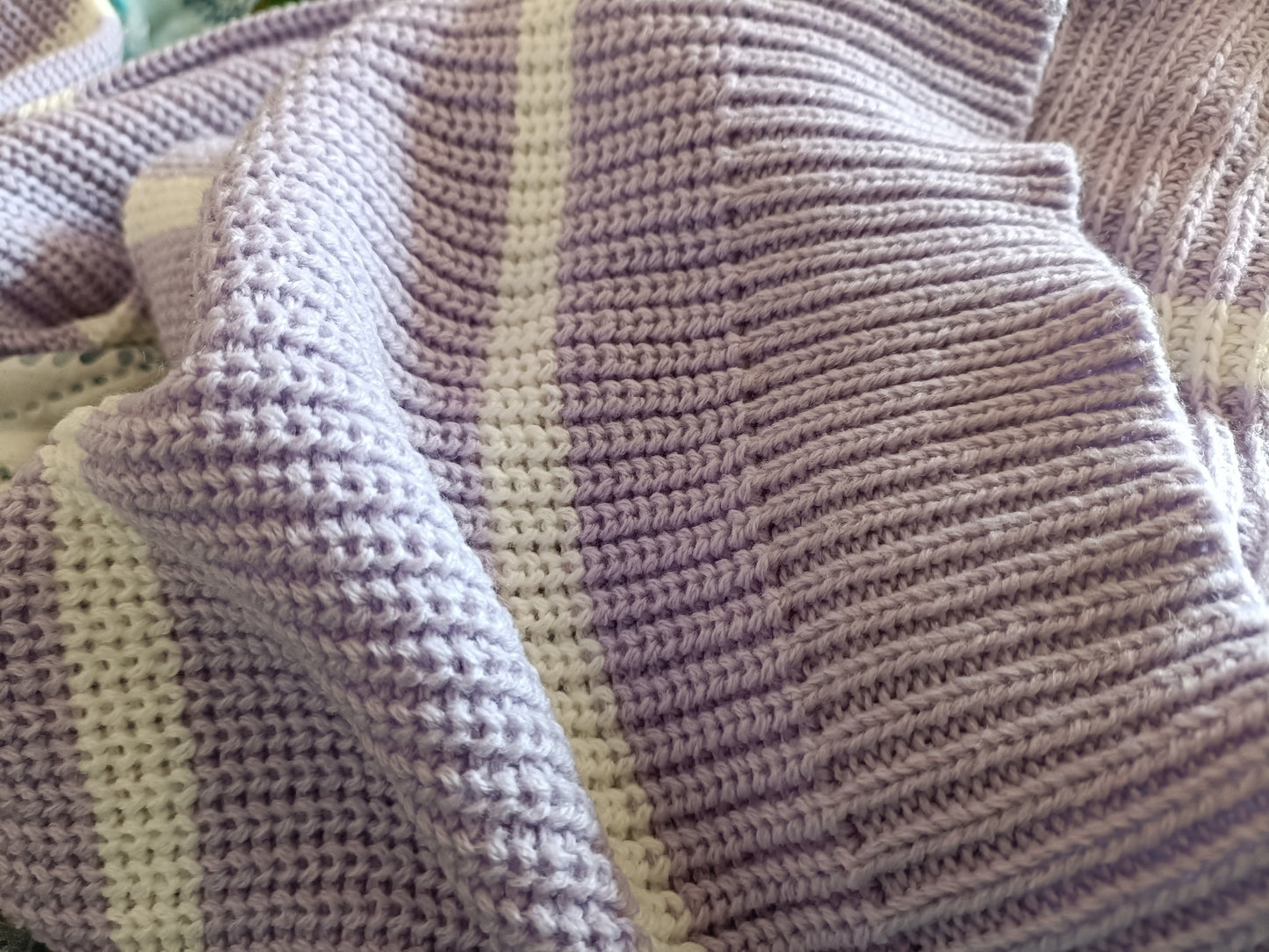 Lilac Jumper with White Stripe and Shoulder Button Detail