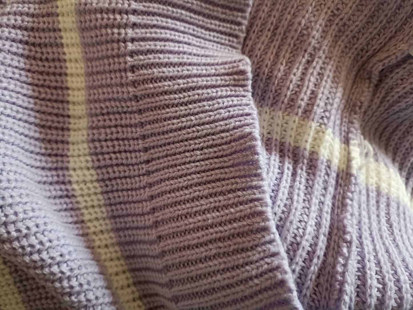 Lilac Jumper with White Stripe and Shoulder Button Detail