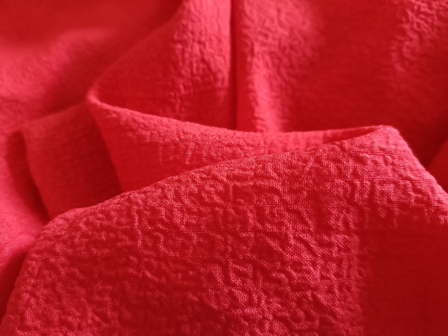 Red Long Sleeve Blouse with Shirred Elasticated Cuffs
