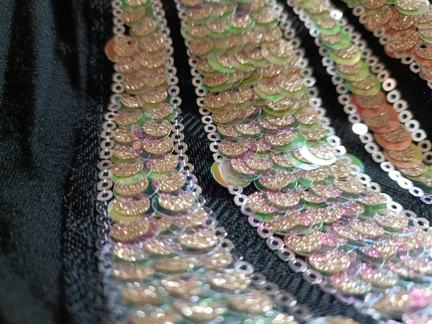 Black Top with Sequin Angel Wings on Back