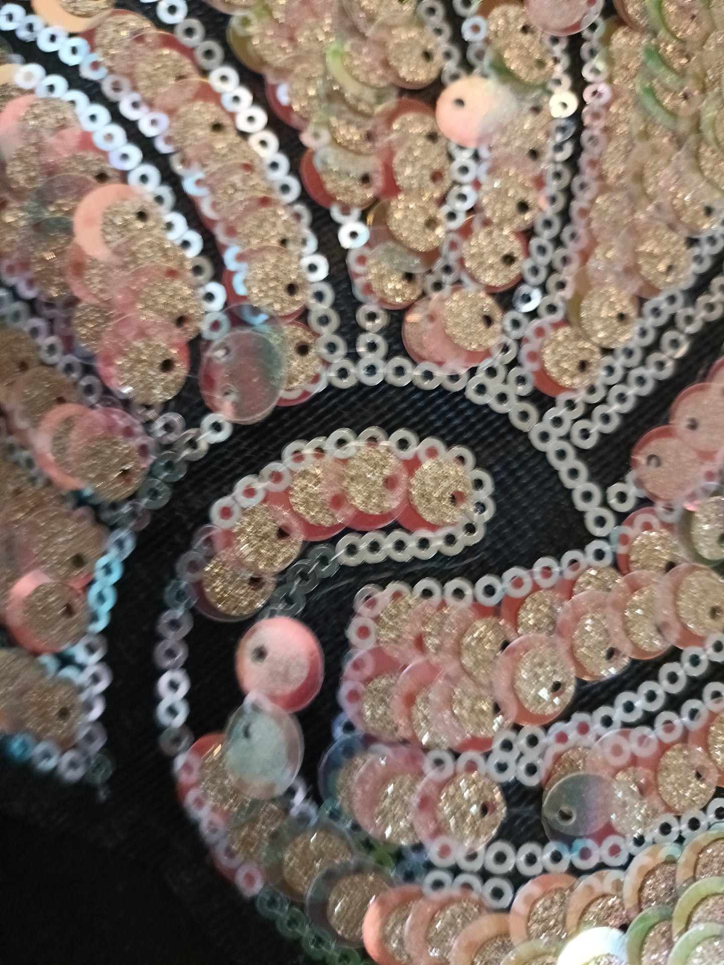 Black Top with Sequin Angel Wings on Back
