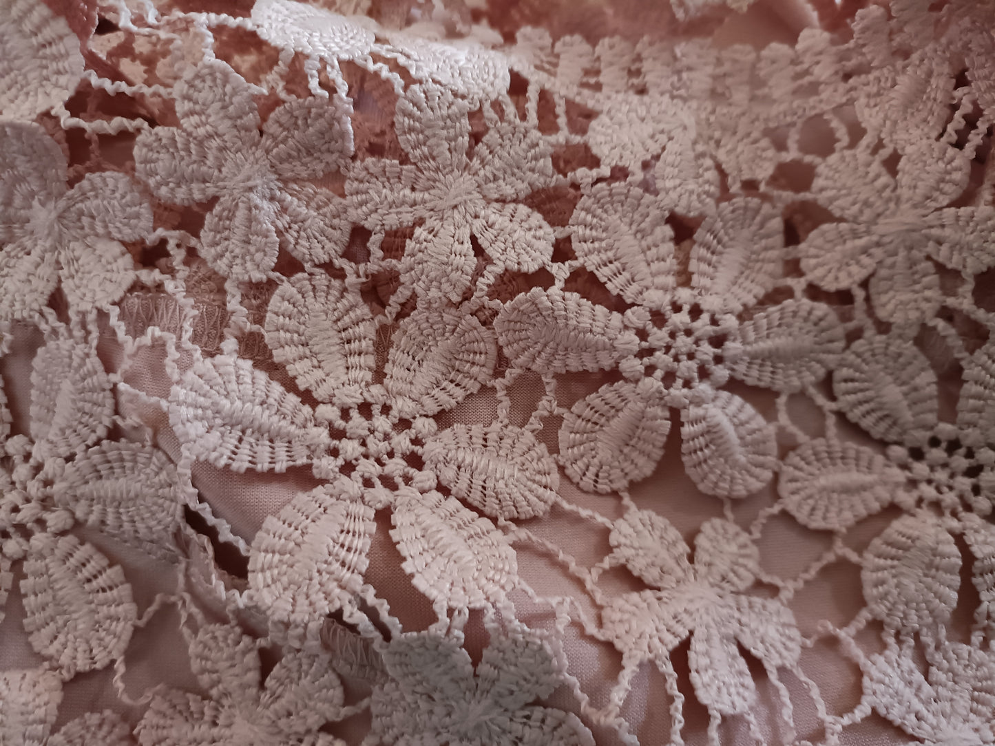 Dusky Pink Sleeveless Top with Lace Neckline