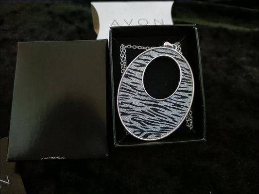 Avon Suzette Zebra Print Necklace